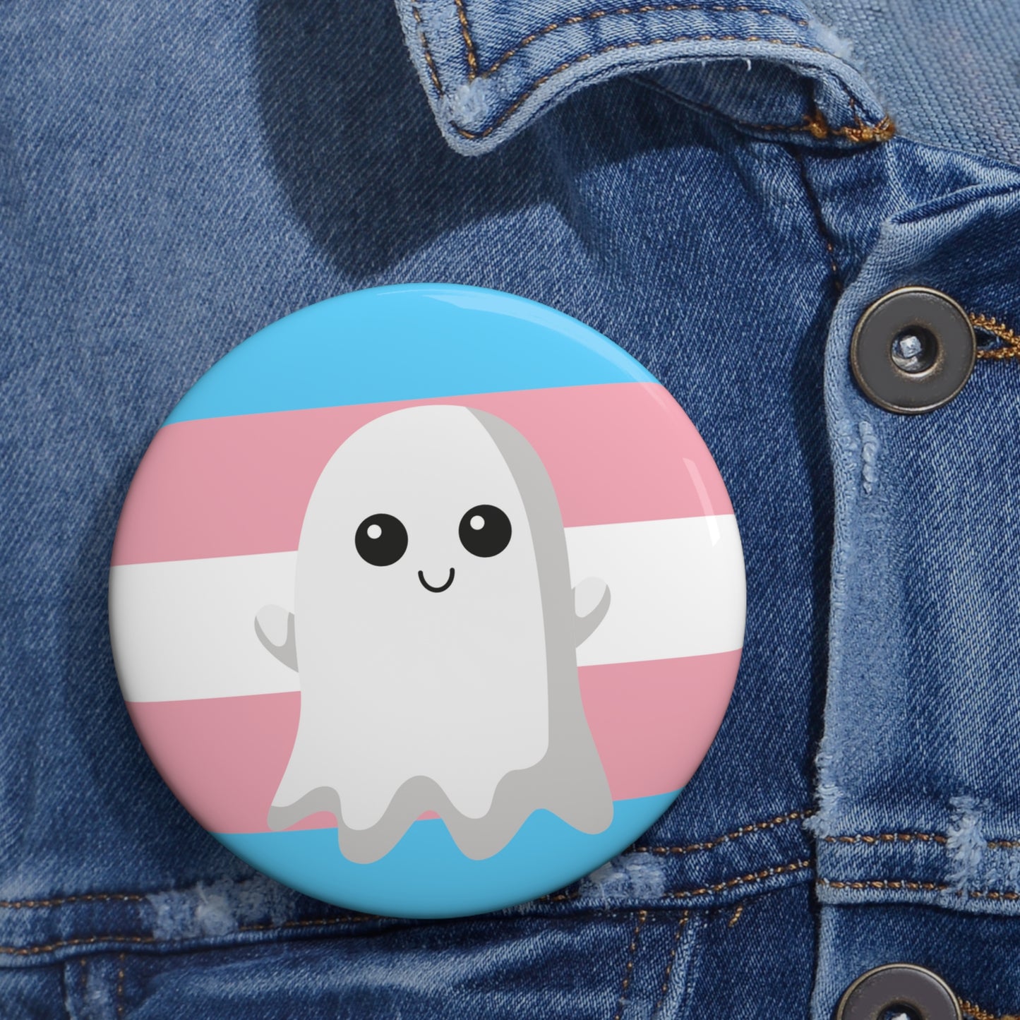 Trans Pride Ghost Pin Buttons