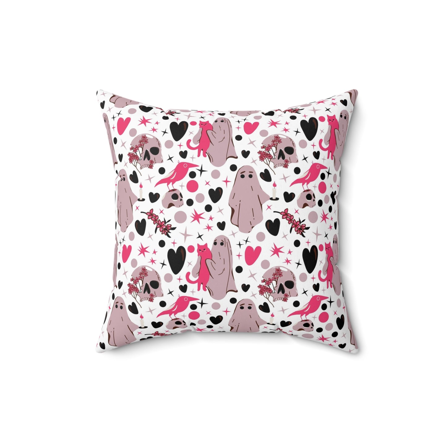 Ghosts And Hearts Square Pillow