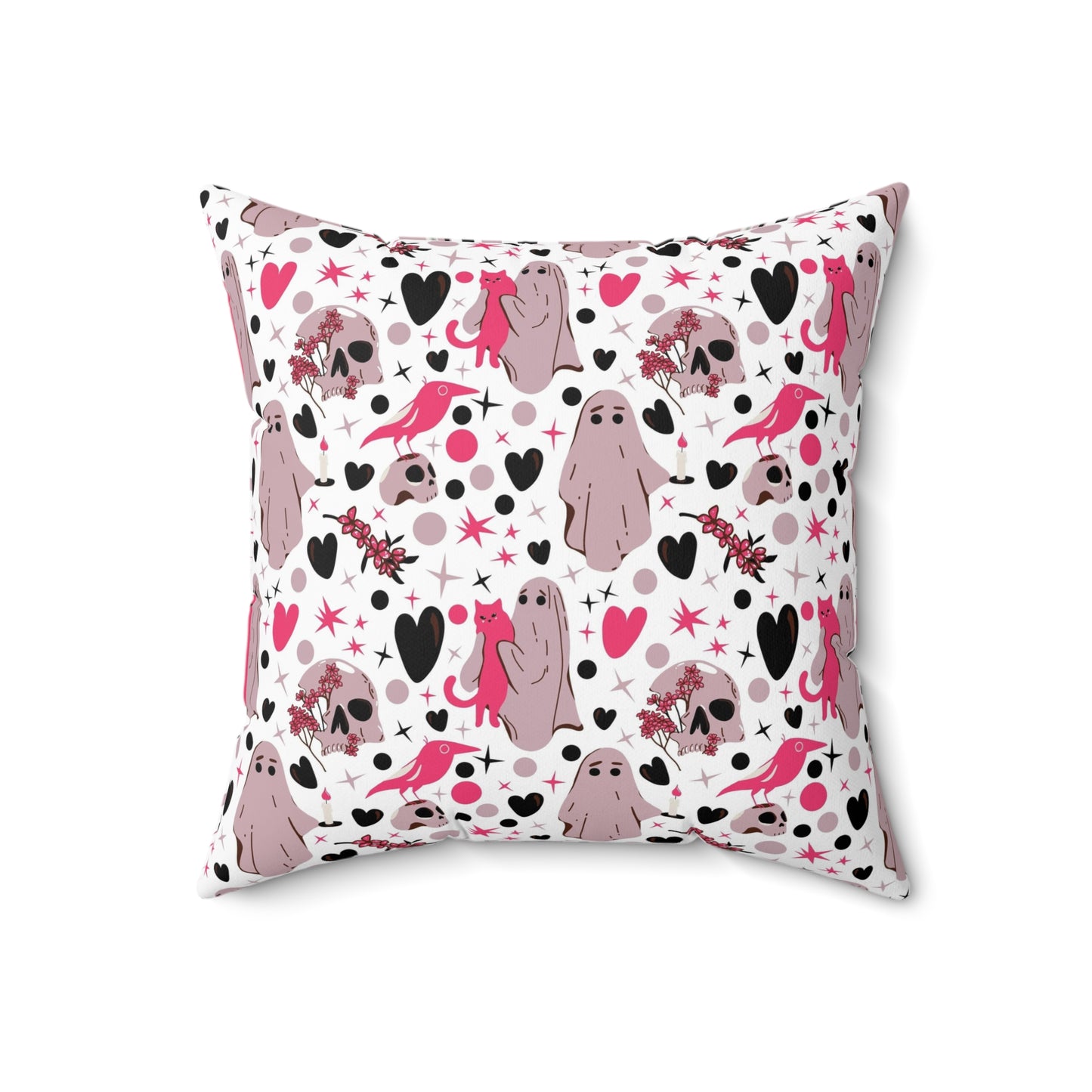 Ghosts And Hearts Square Pillow