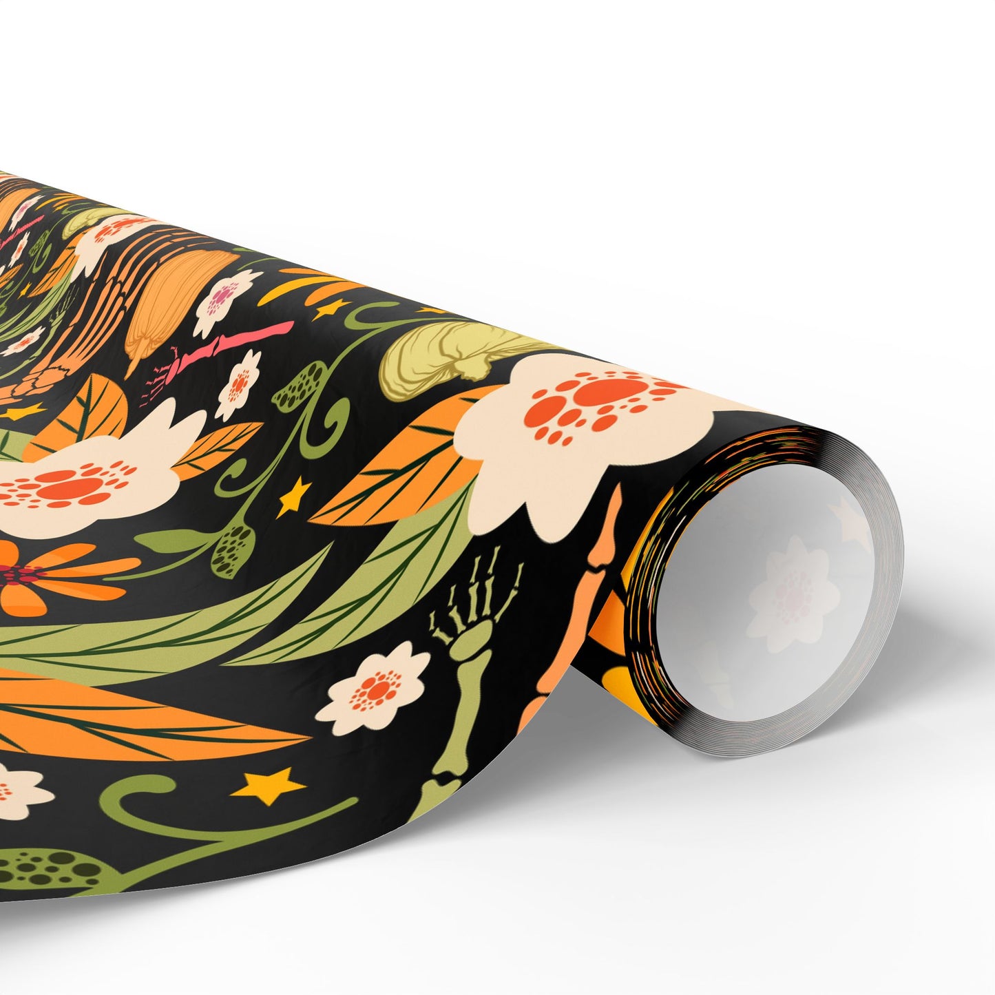 Bones And Flowers Wrapping Paper