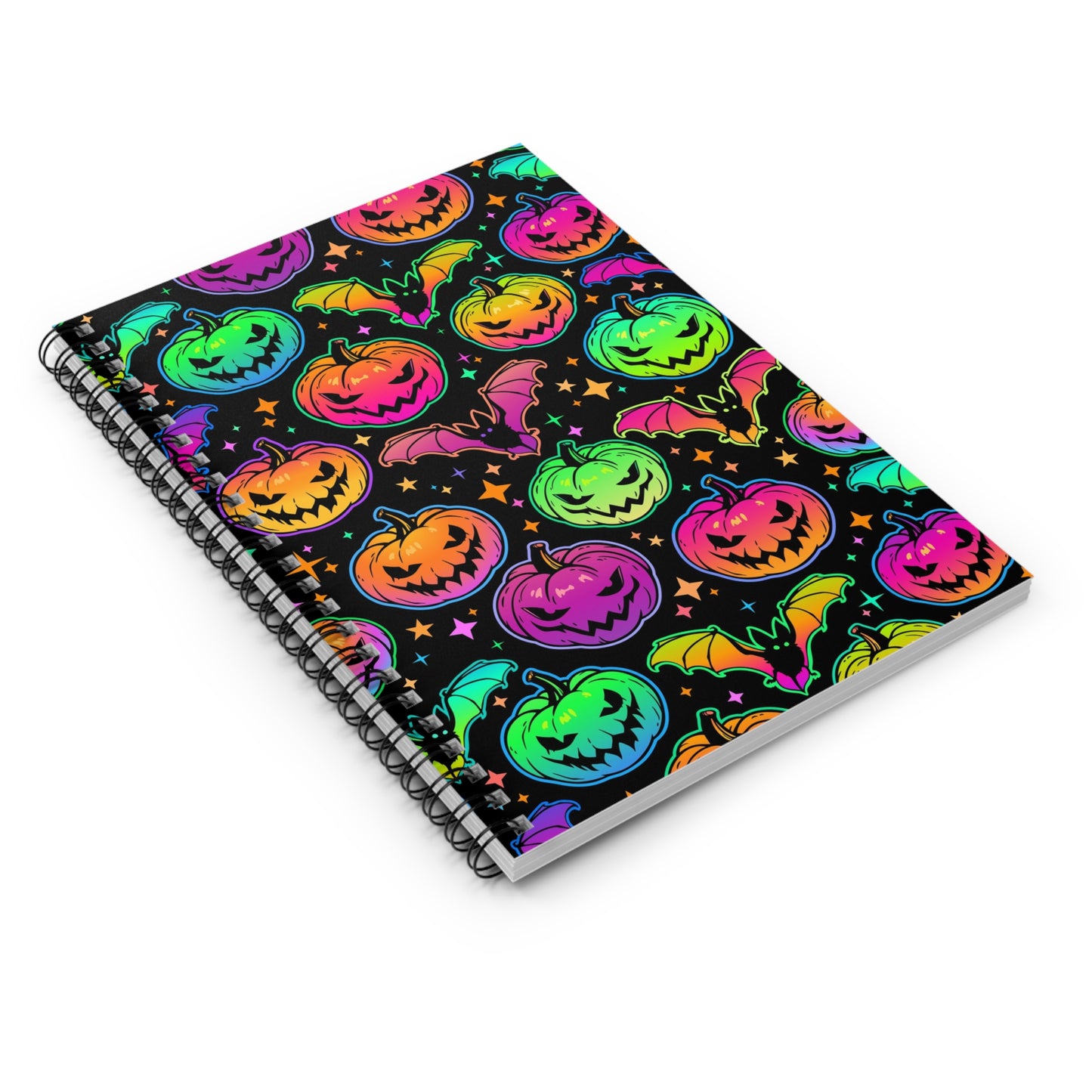 Neon Pumpkin Spiral Notebook