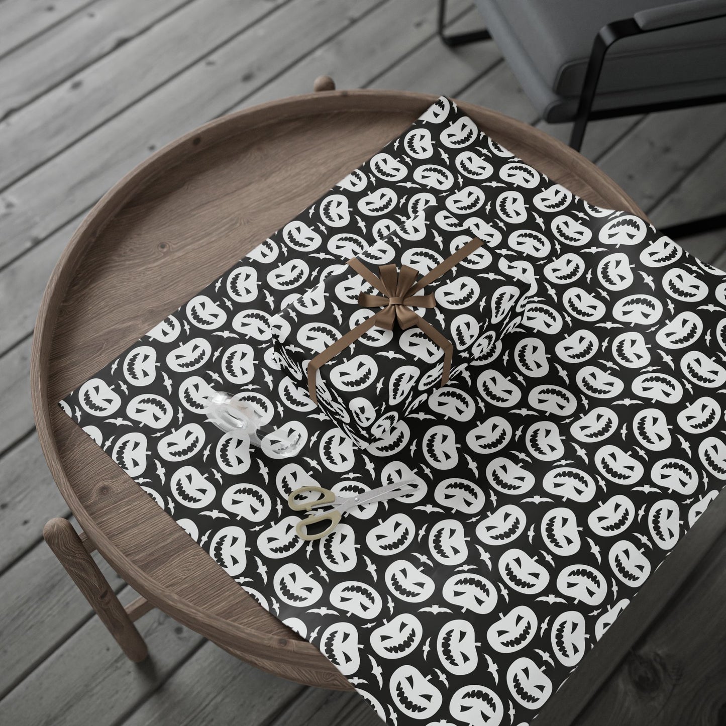 Black and White Pumpkin Wrapping Paper