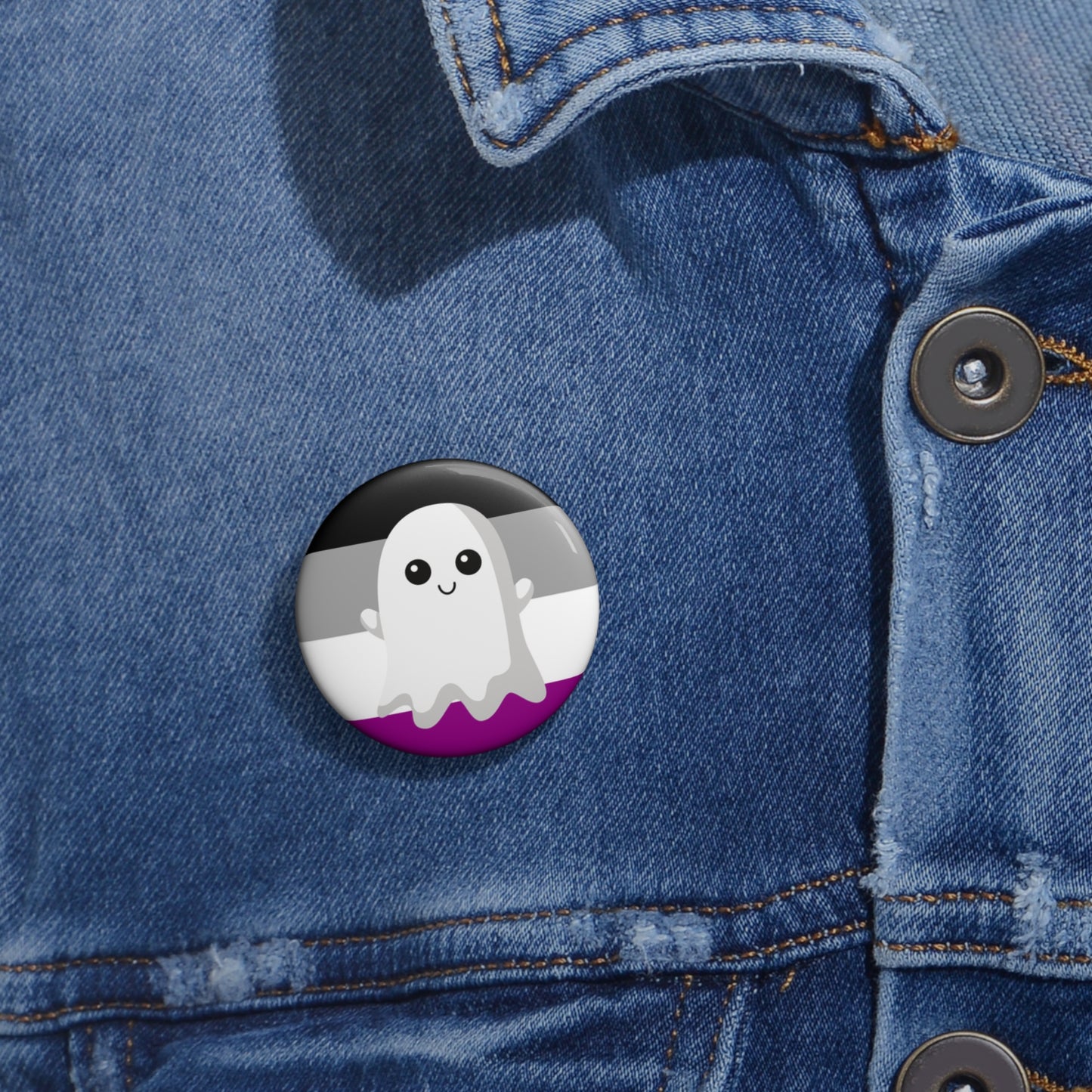 Asexual Pride Ghost Pin Buttons