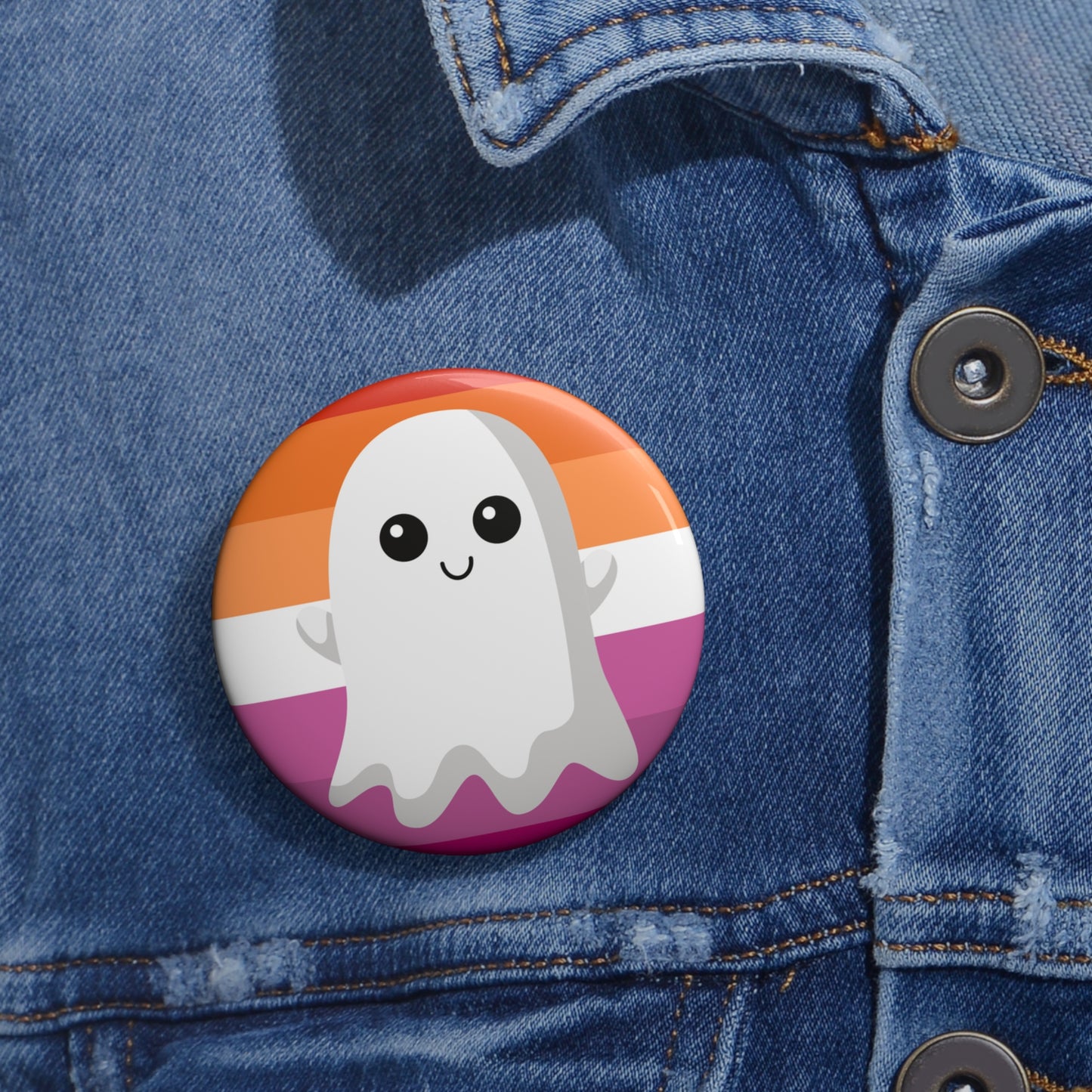 Lesbian Pride Ghost Pin Buttons