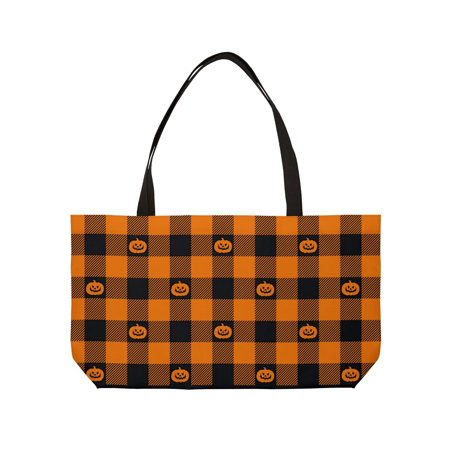 Plaid Pumpkin Weekender Tote Bag