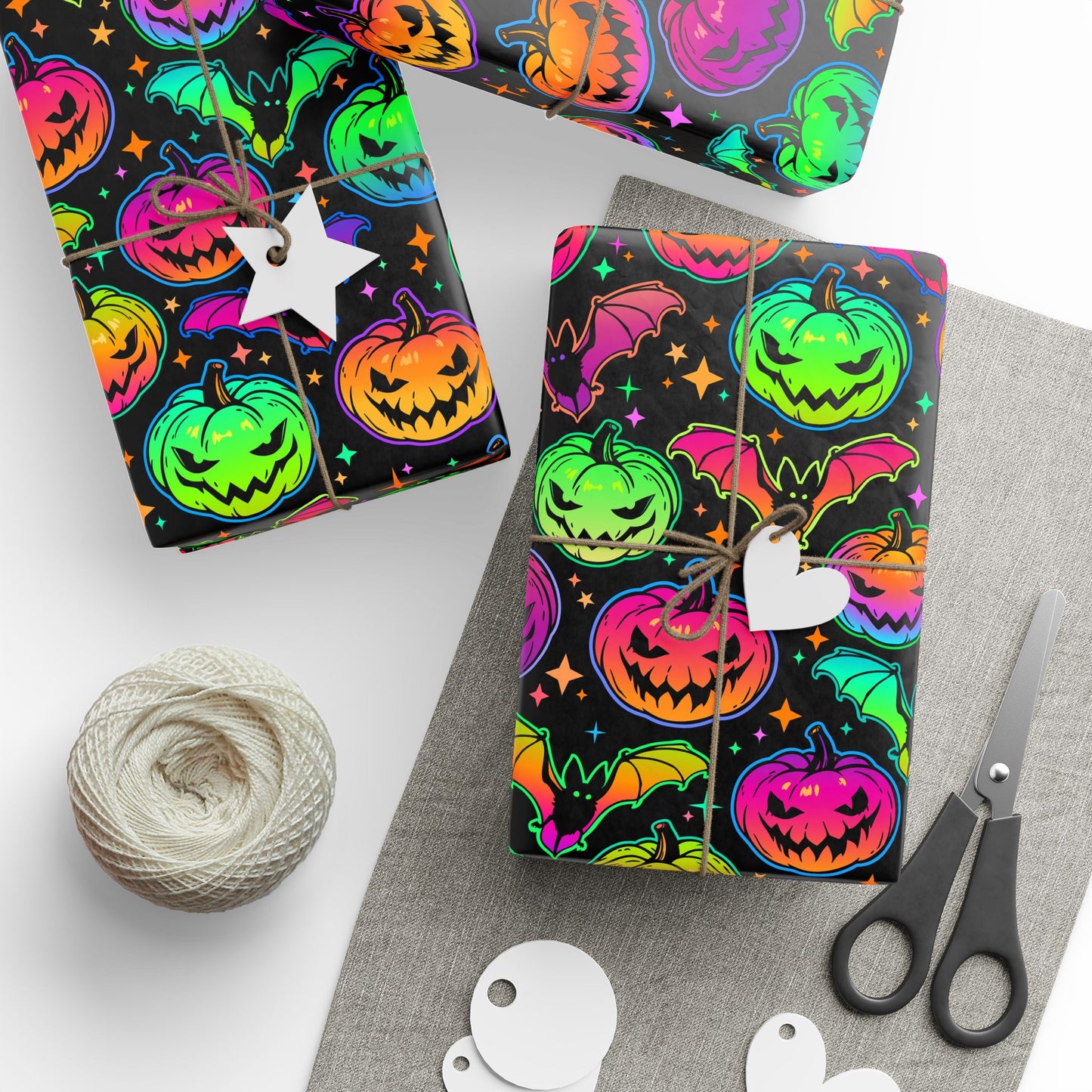 Neon Pumpkin Wrapping Paper