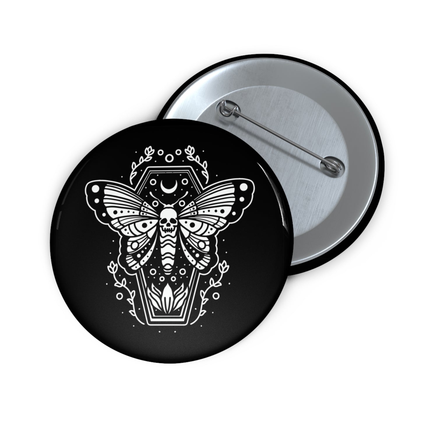 Totenkopf Schmetterling Pin Button