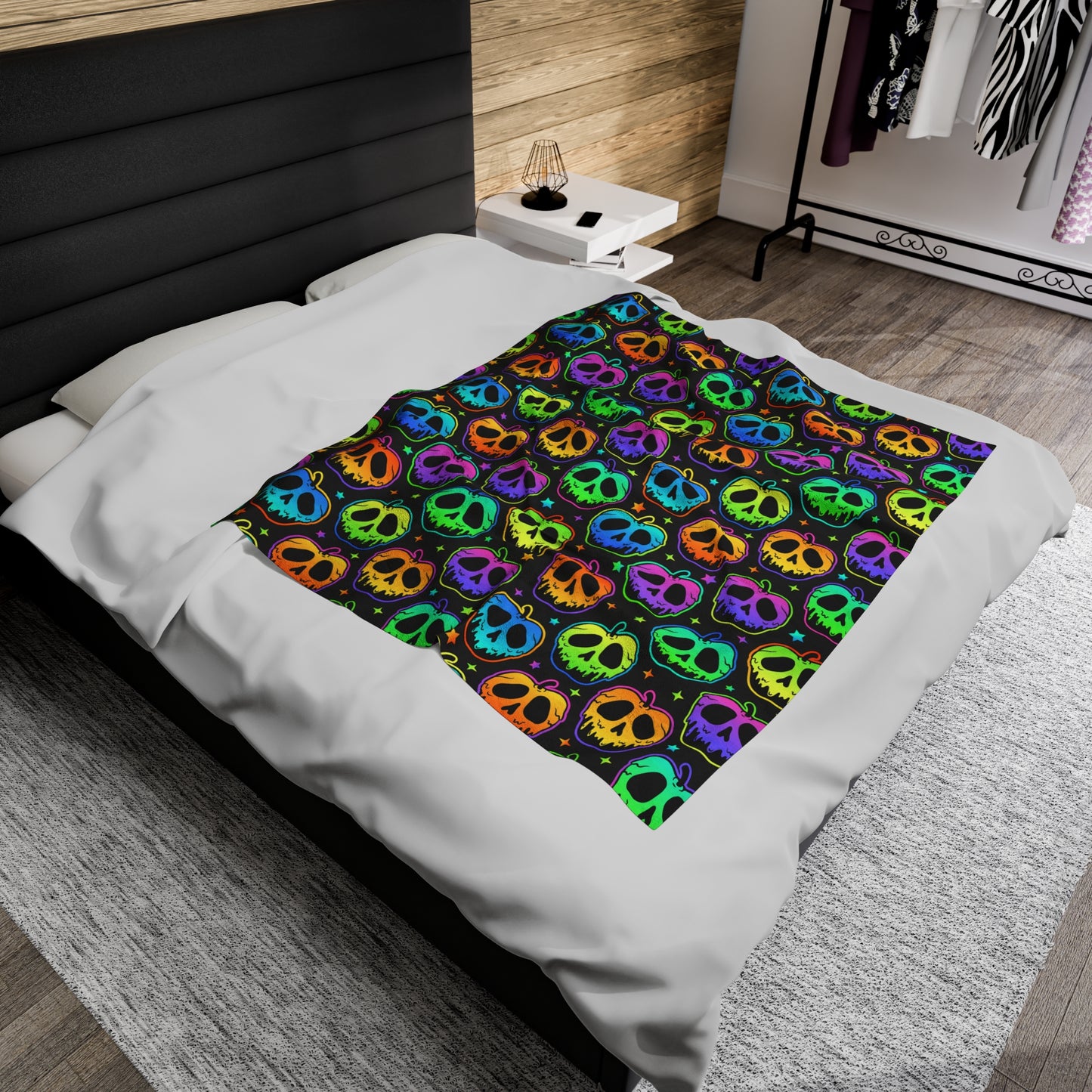 Neon Poisoned Apple Plush Blanket