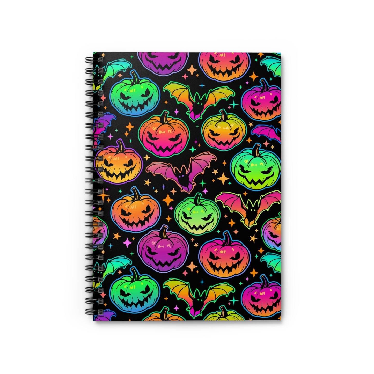 Neon Pumpkin Spiral Notebook