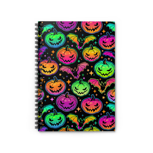 Neon Pumpkin Spiral Notebook