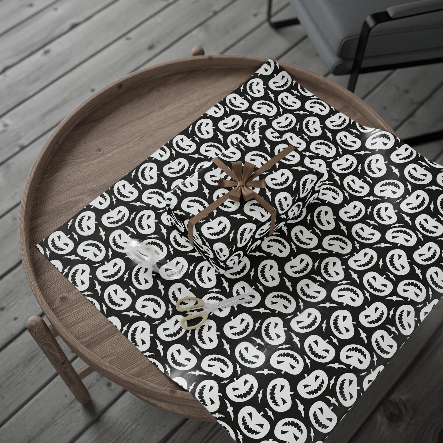 Black and White Pumpkin Wrapping Paper