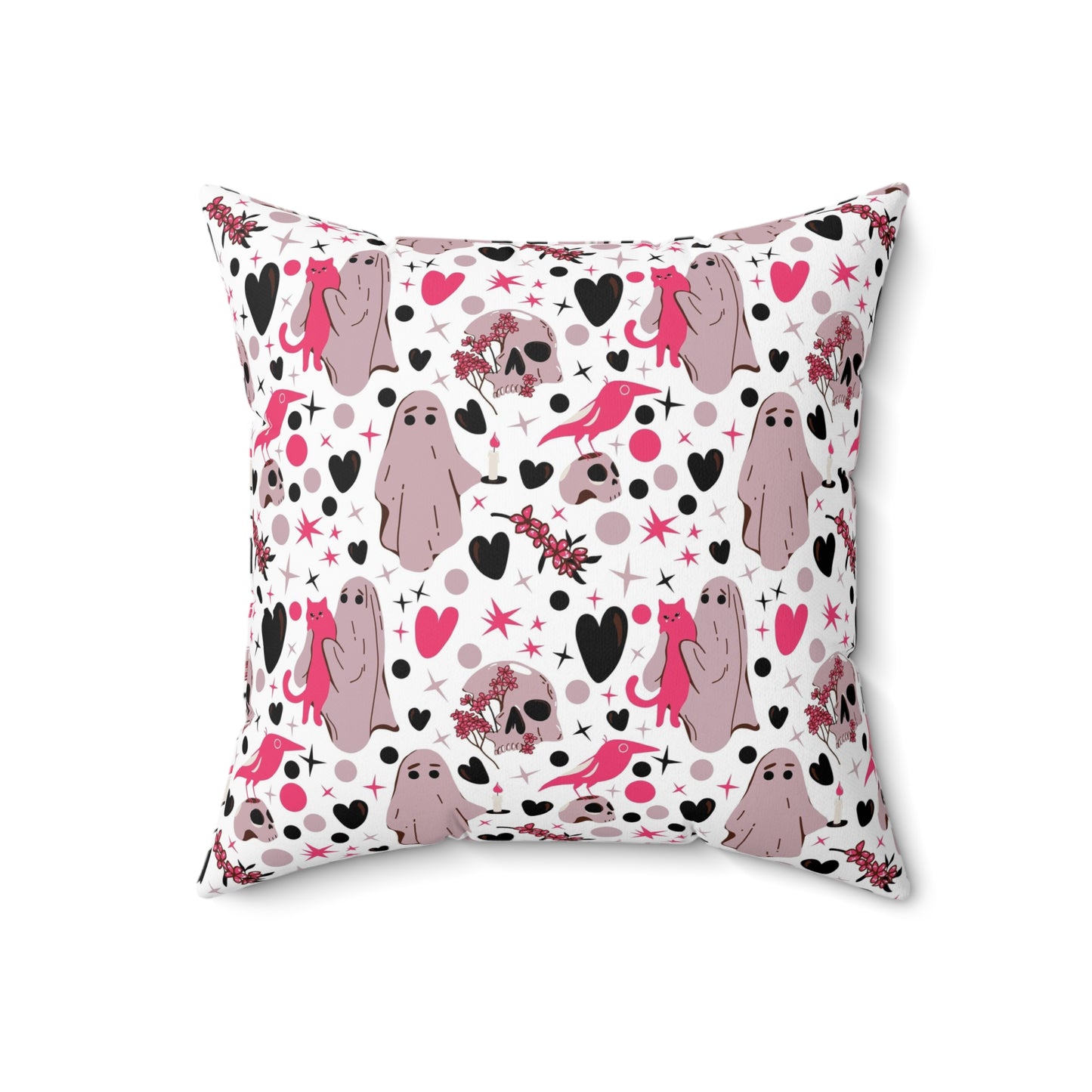 Ghosts And Hearts Square Pillow