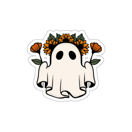 Ghost And Flowers Sticker