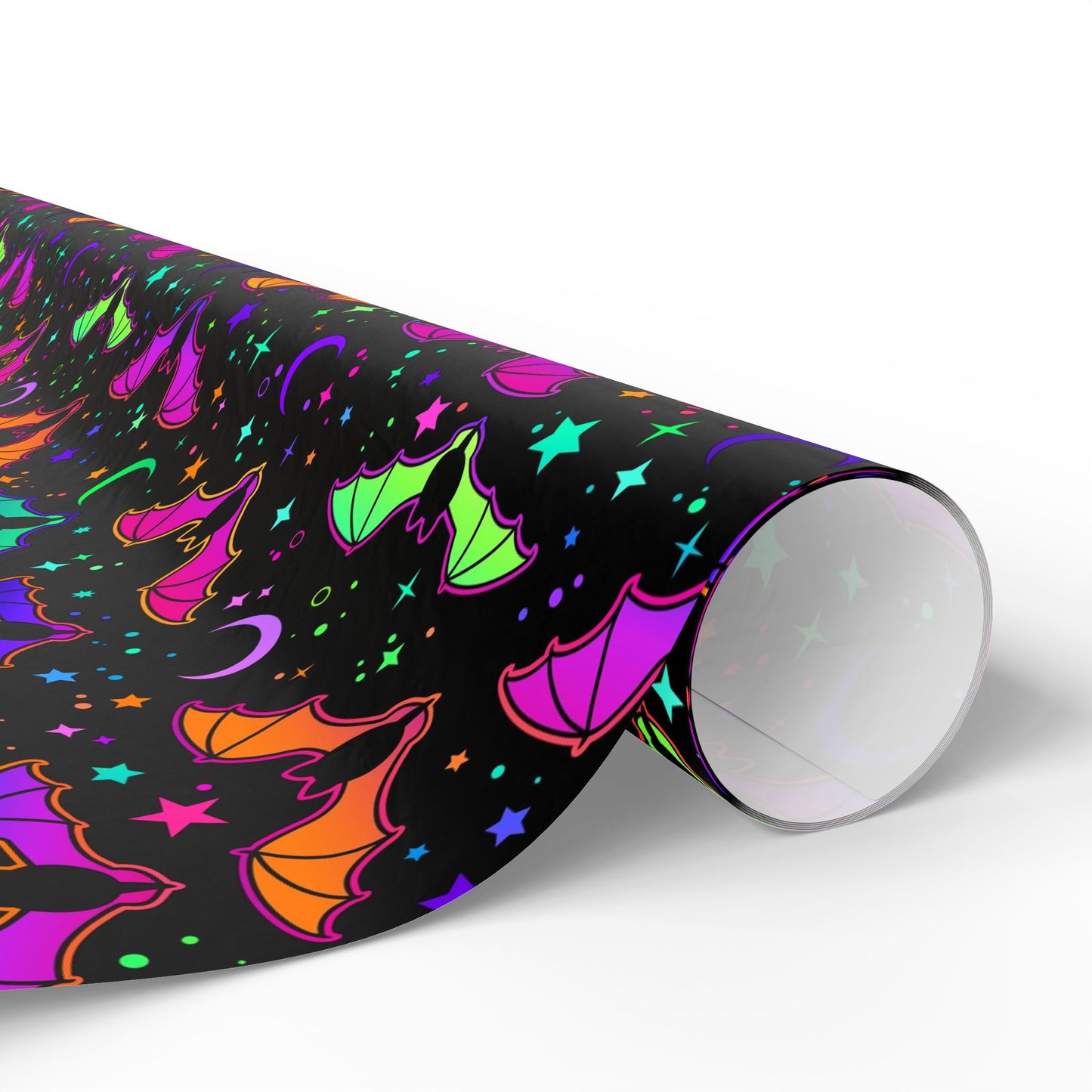 Neon Bats Wrapping Paper