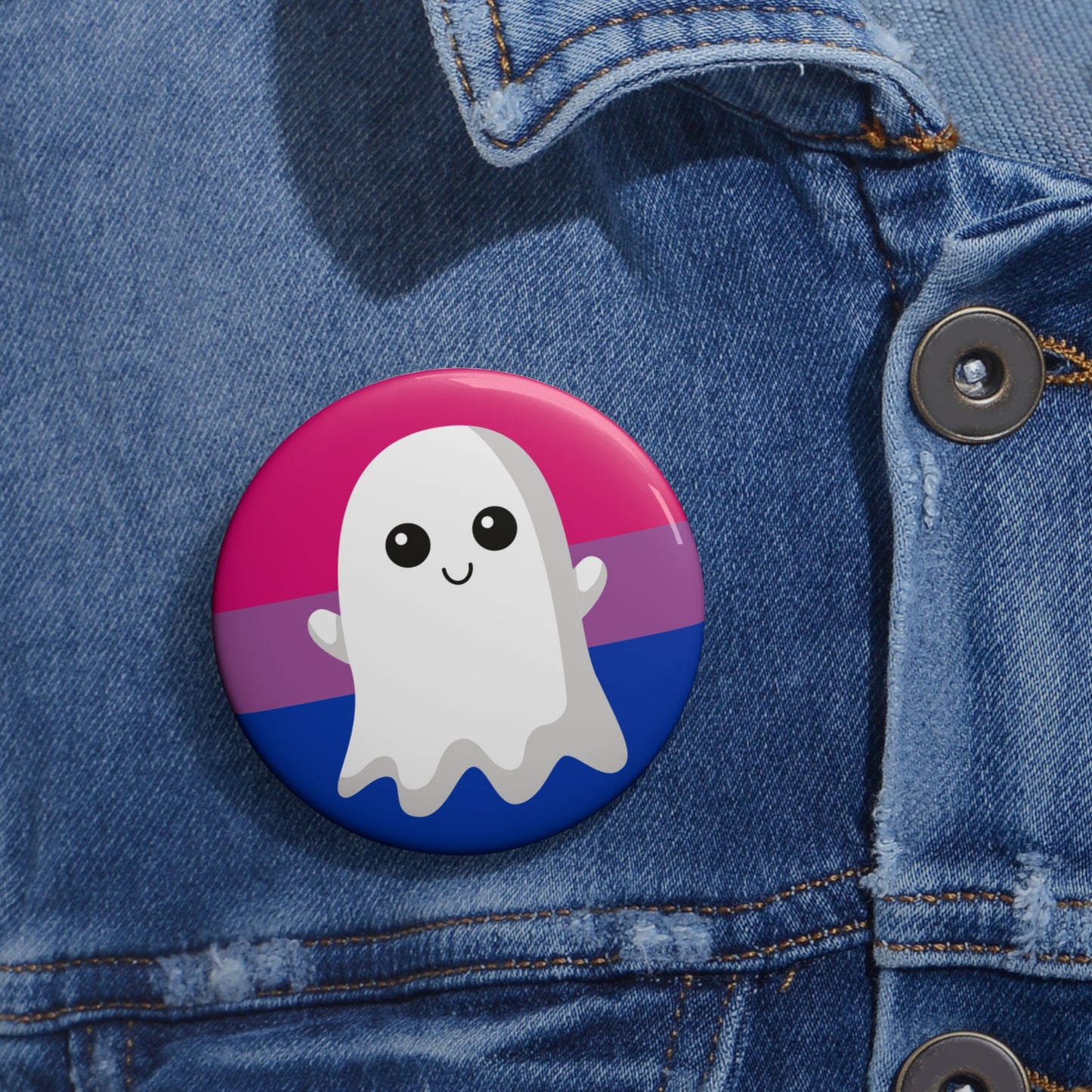 Bisexual Pride Ghost Pin Buttons