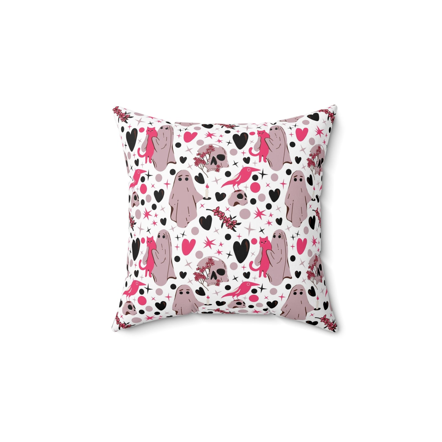 Ghosts And Hearts Square Pillow