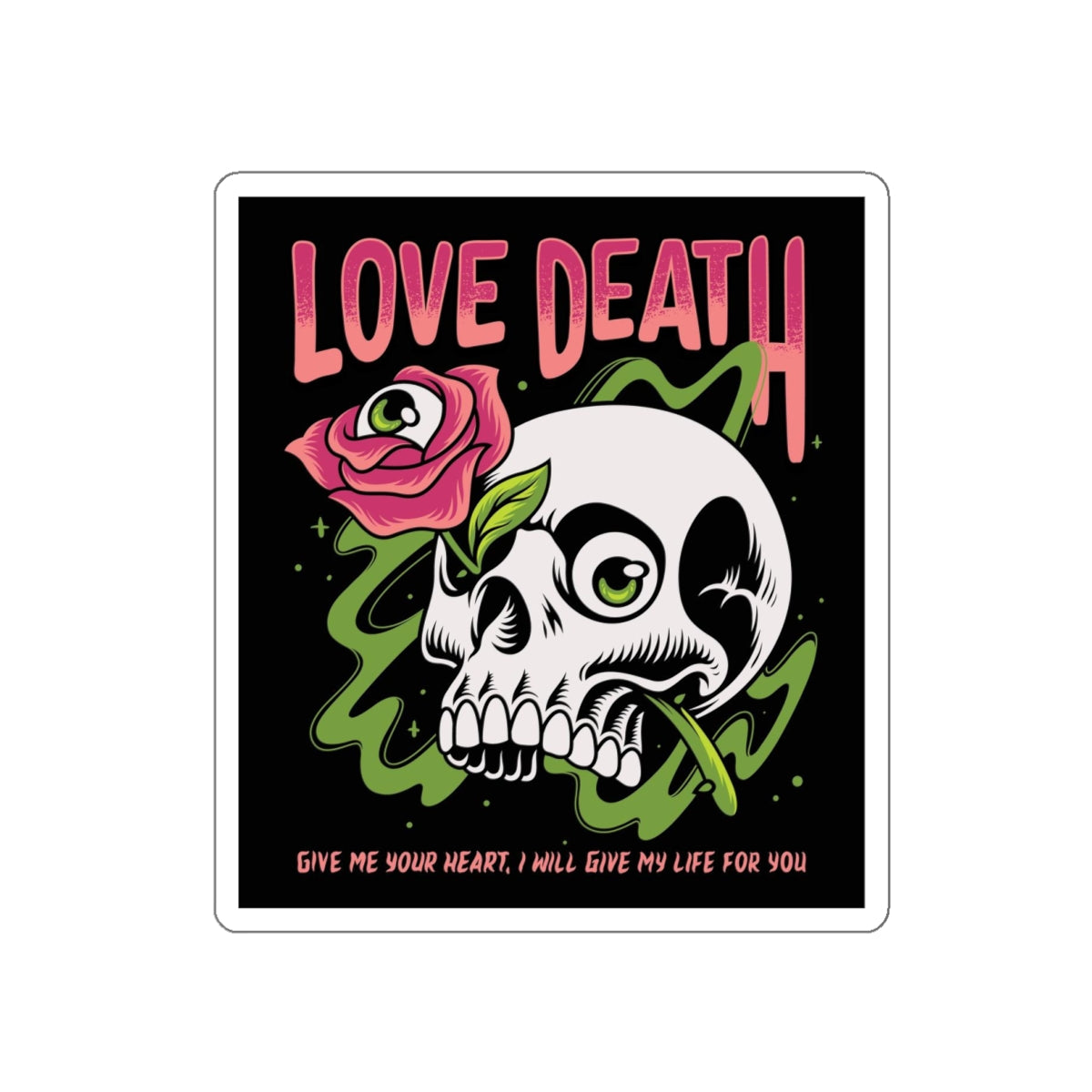 Skull And Rose Stickers