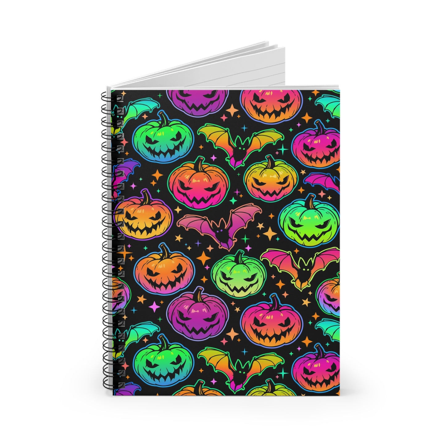 Neon Pumpkin Spiral Notebook