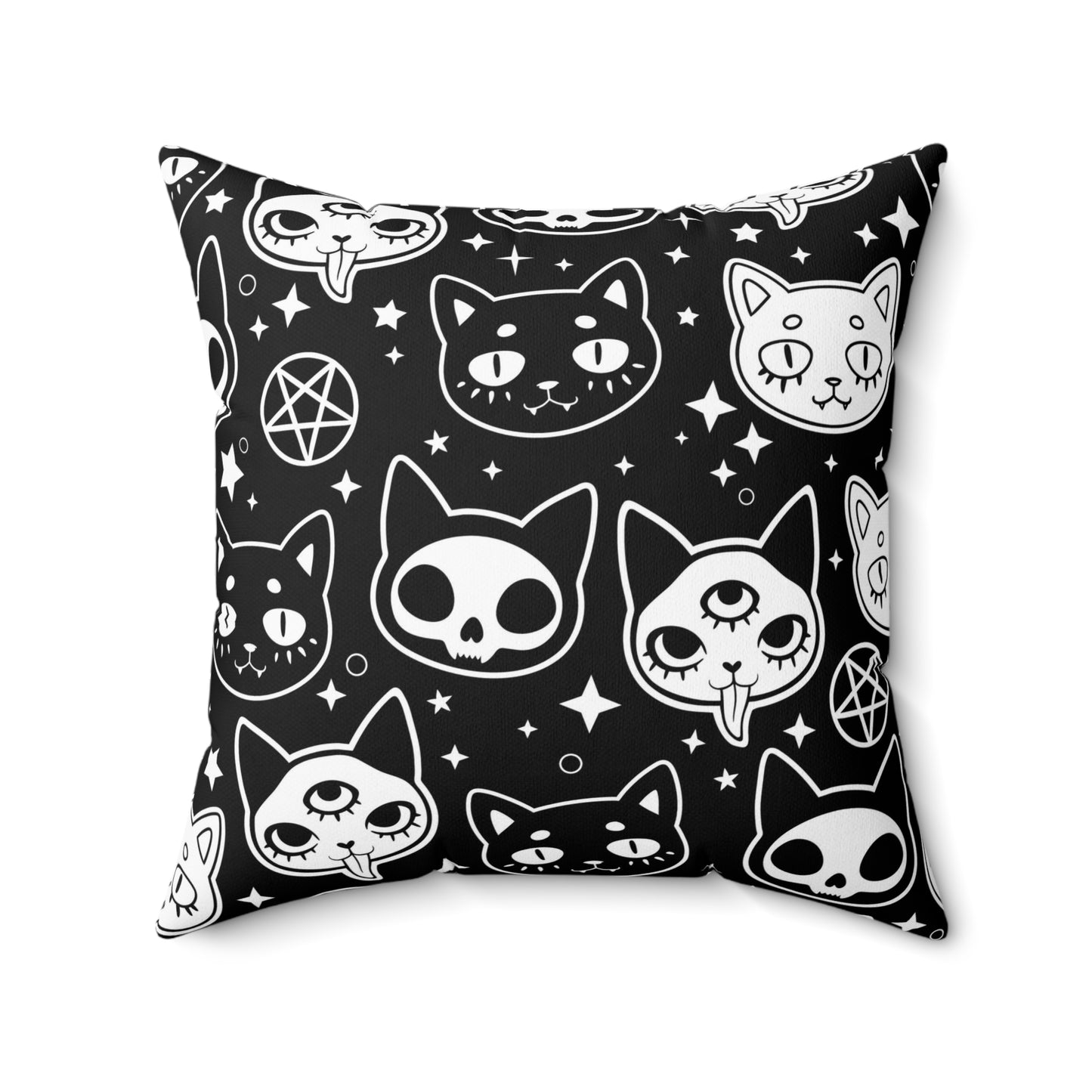 Spooky Cat Square Pillow