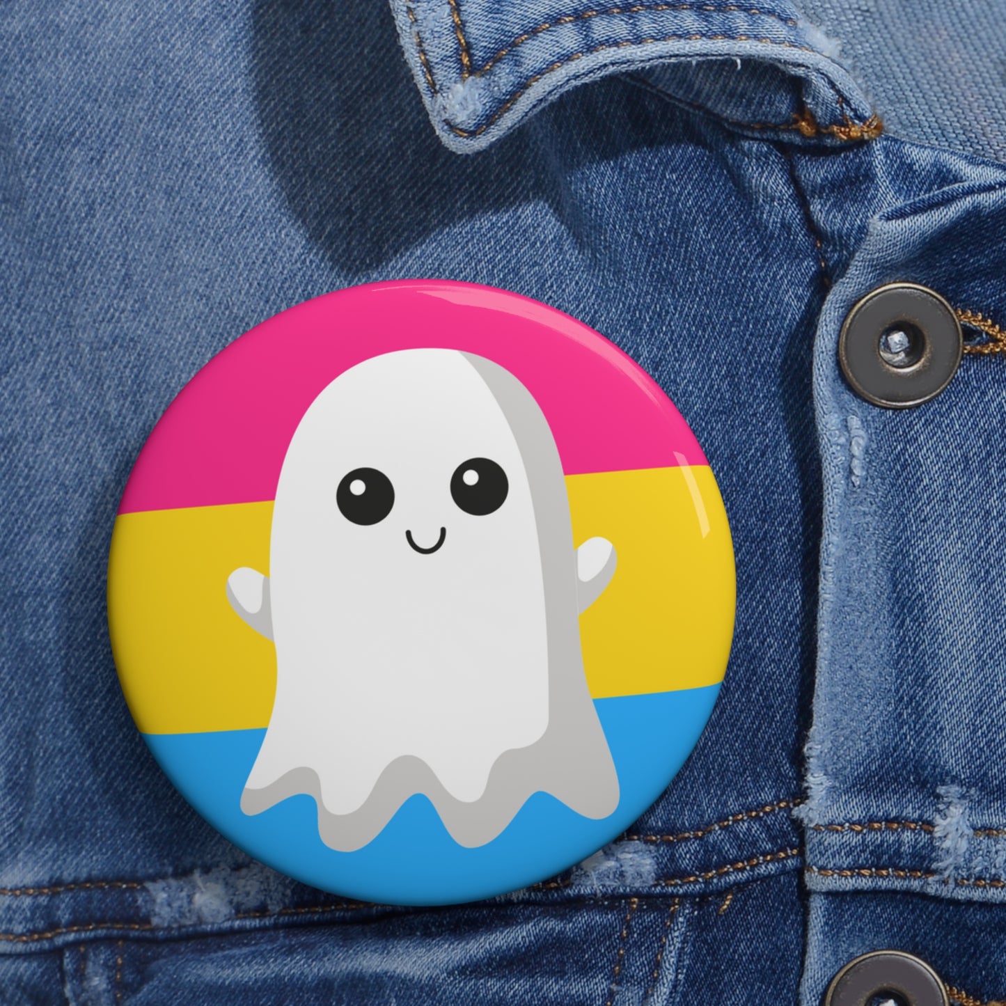 Pansexual Pride Ghost Pin Buttons