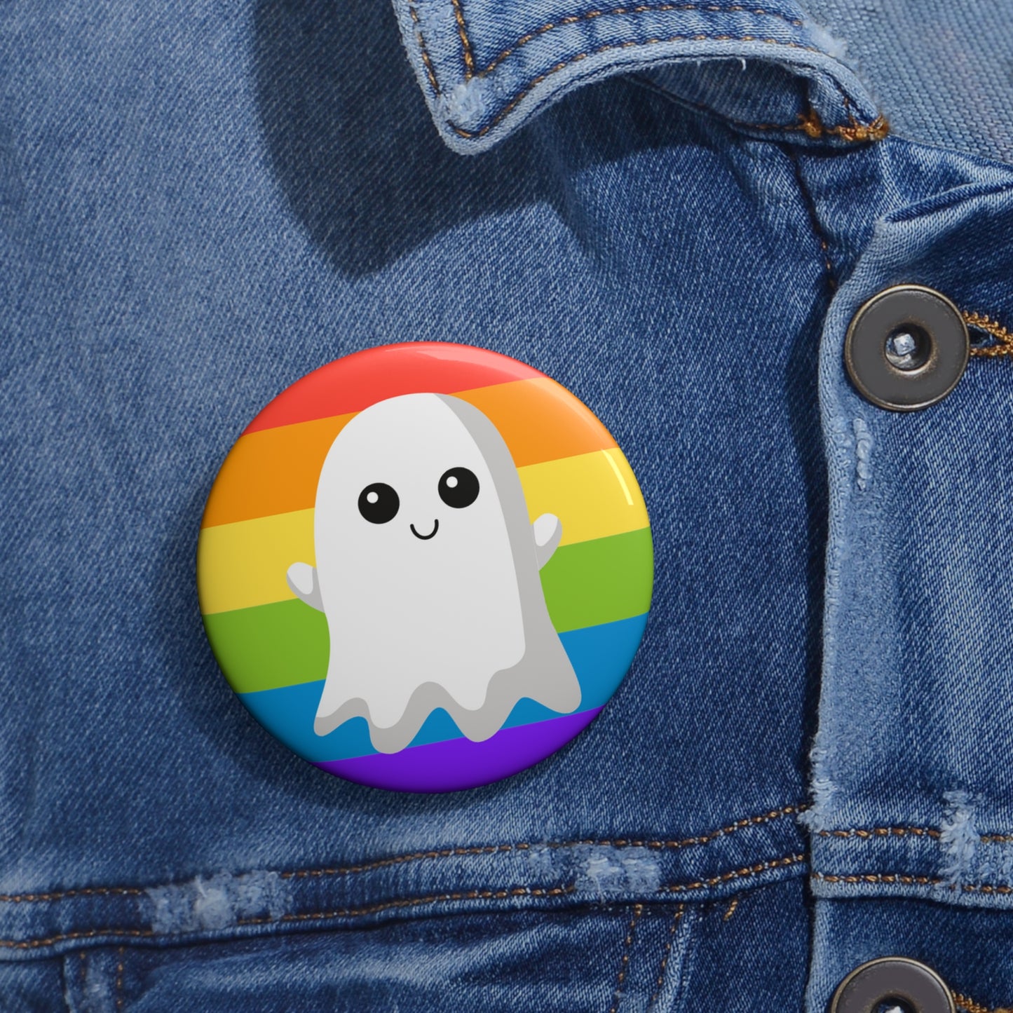 Pride Ghost Pin Buttons