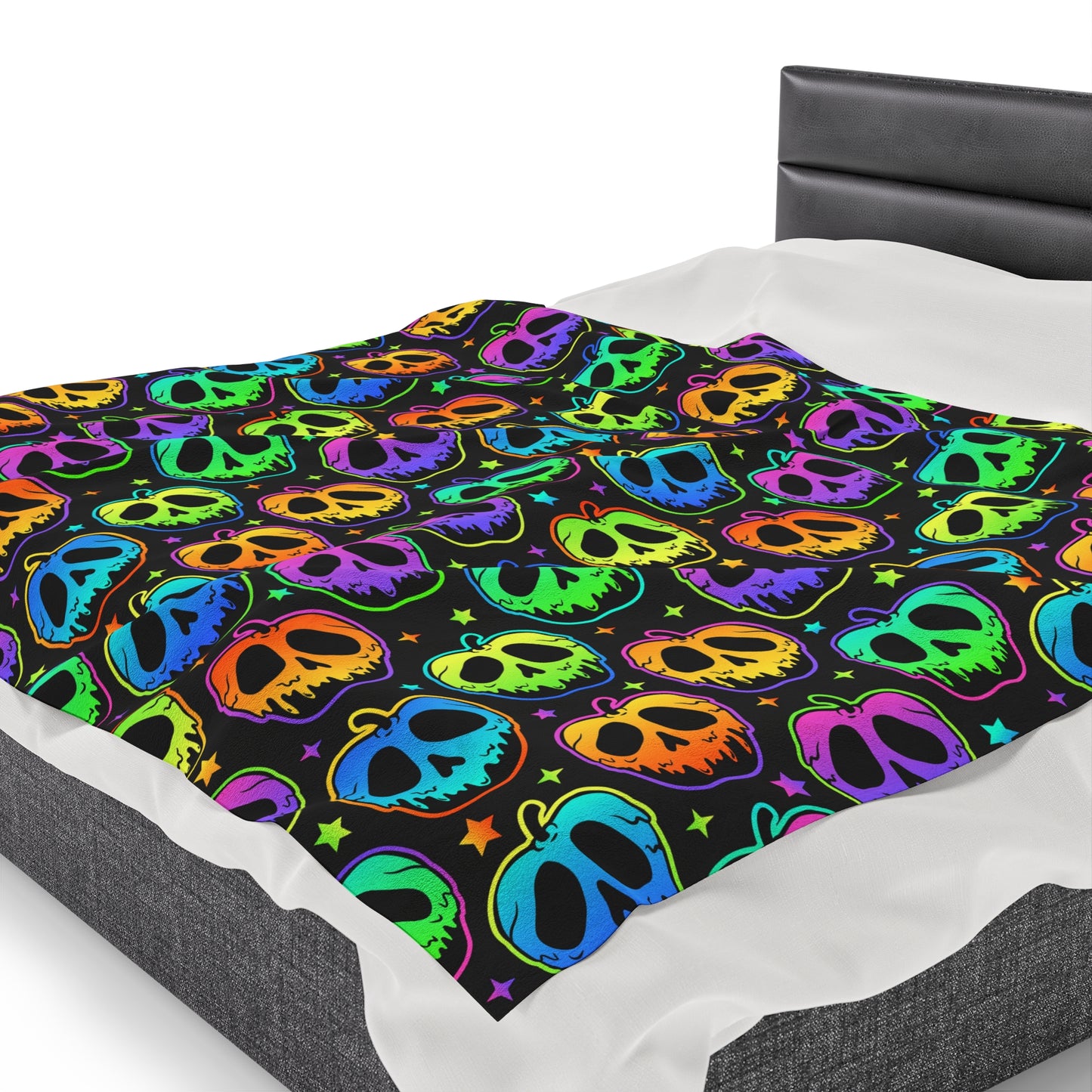 Neon Poisoned Apple Plush Blanket