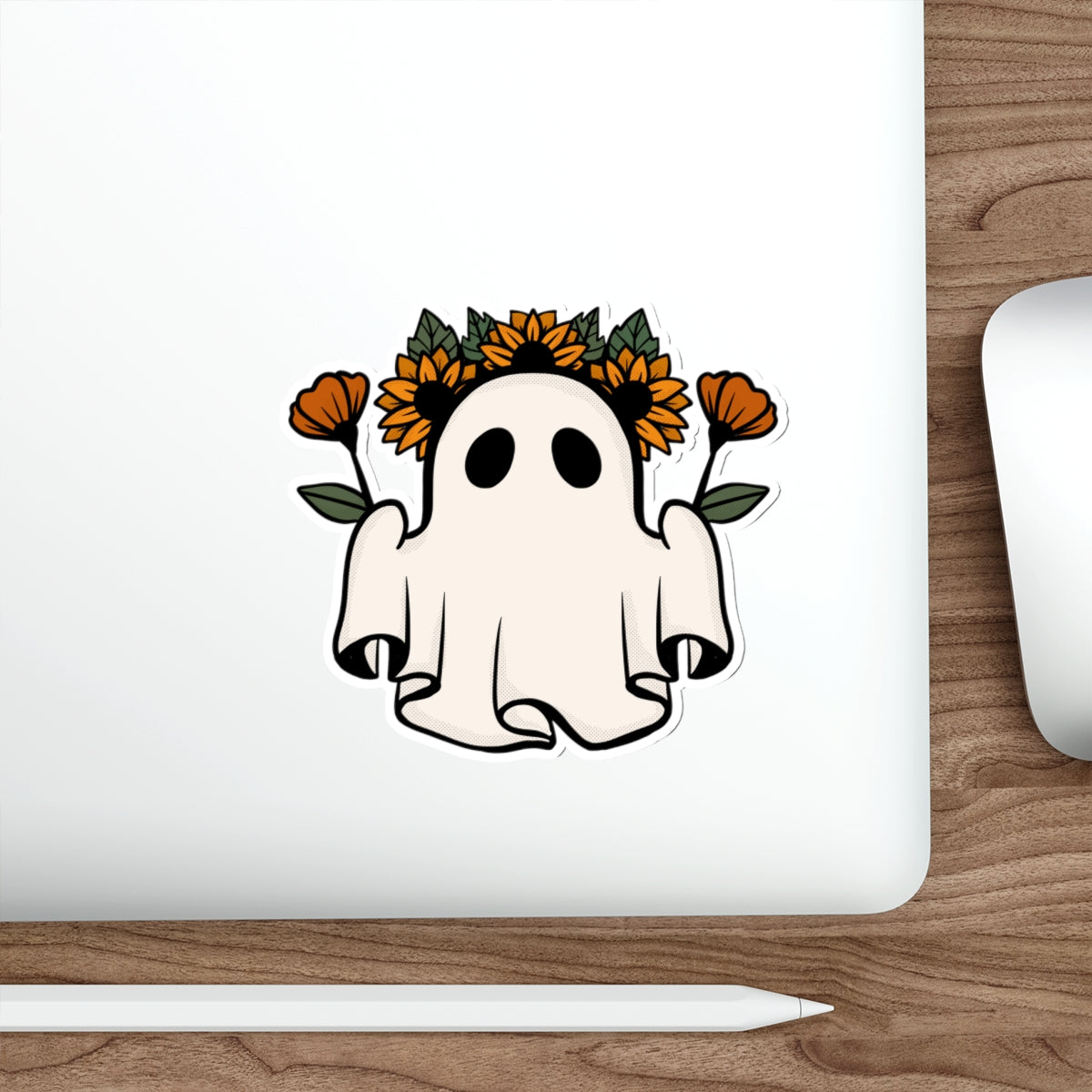 Ghost And Flowers Sticker