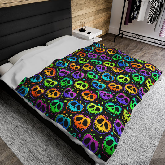 Neon Poisoned Apple Plush Blanket