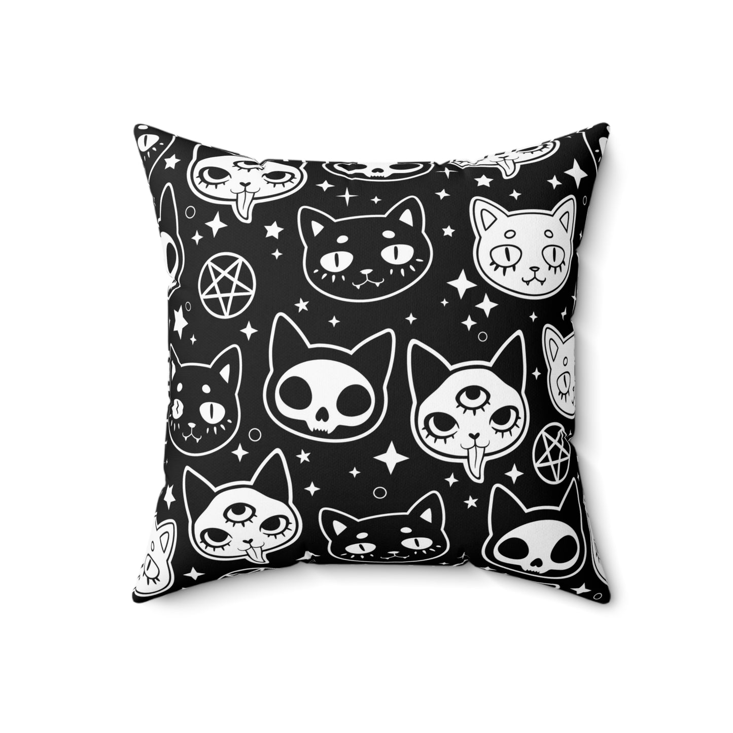 Spooky Cat Square Pillow