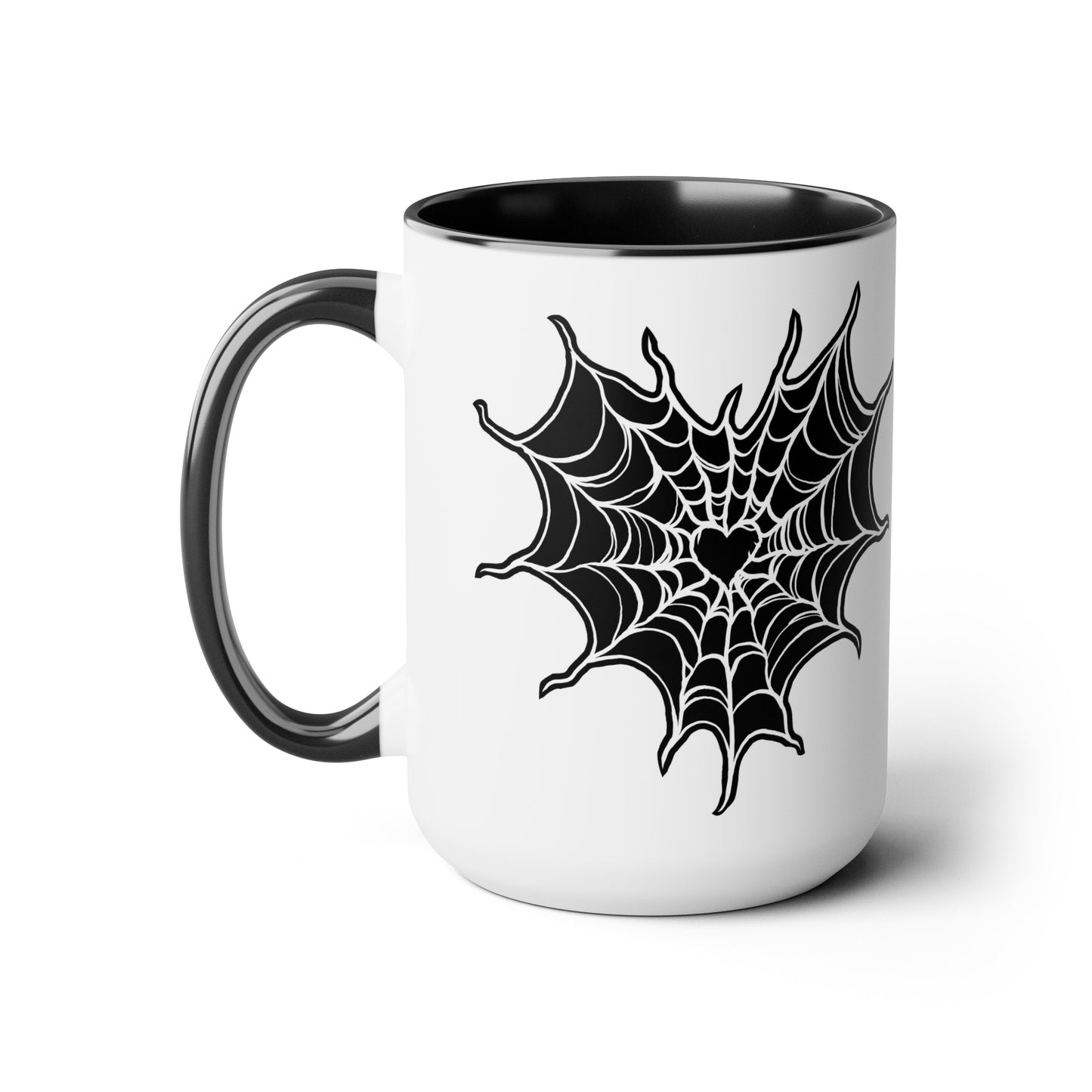 Tasse mit Spinnennetz-Herz