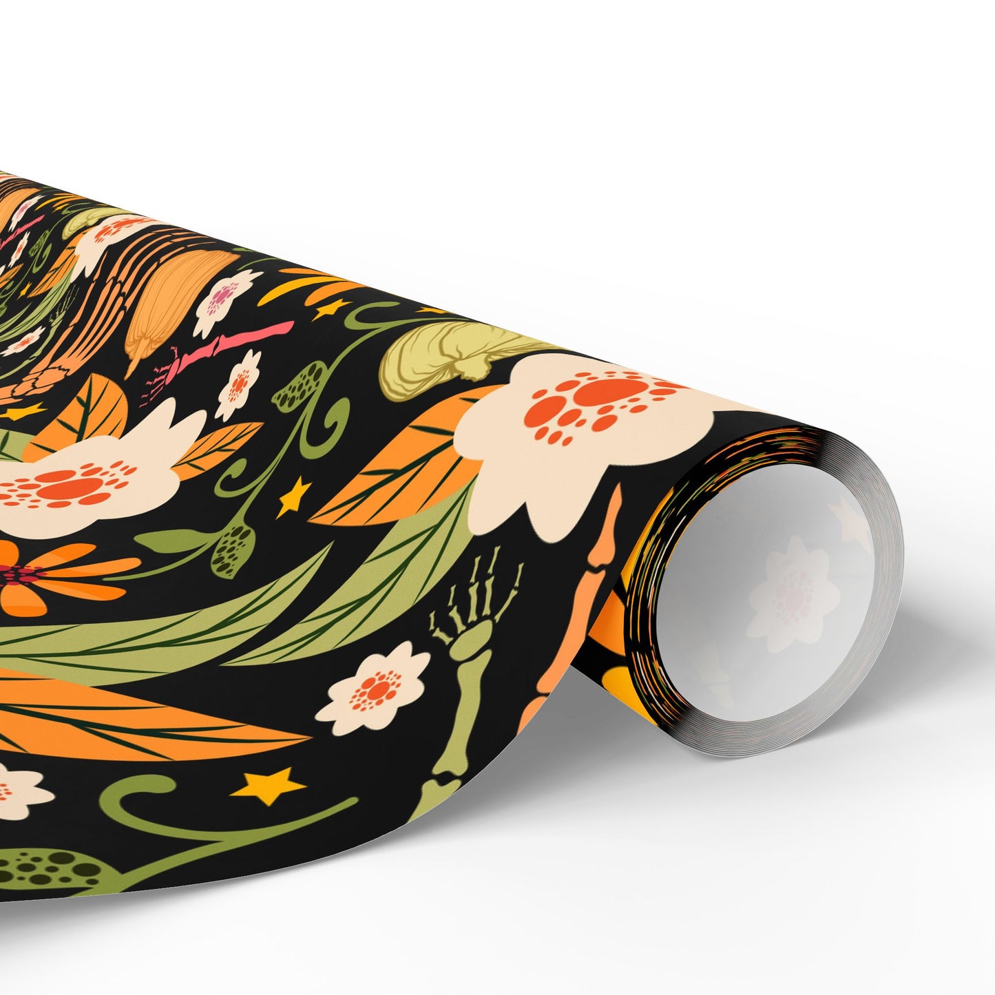 Bones And Flowers Wrapping Paper