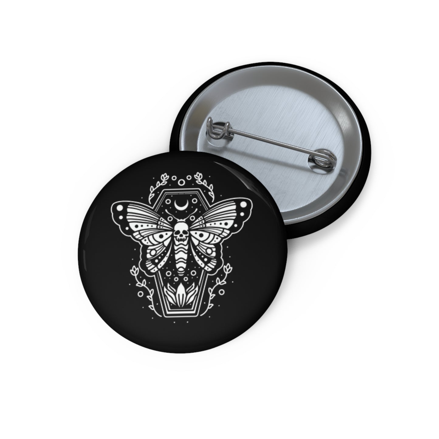 Totenkopf Schmetterling Pin Button