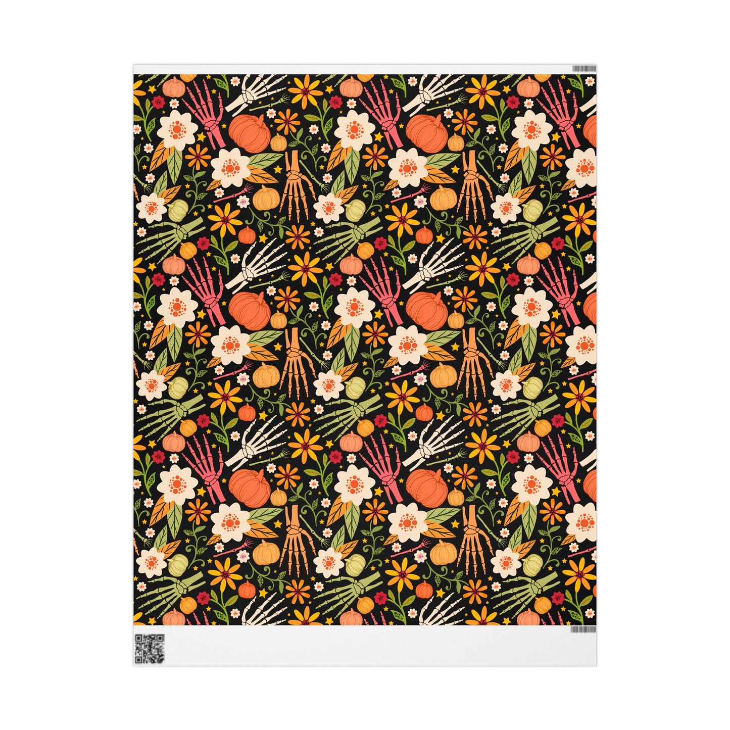 Bones And Flowers Wrapping Paper