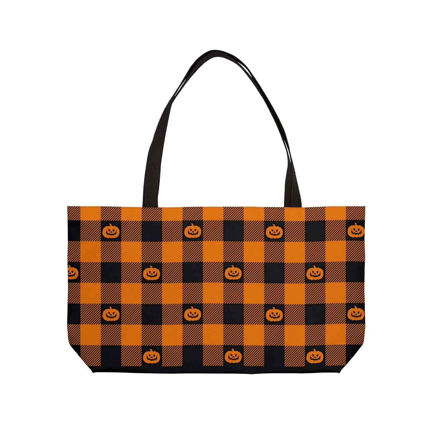 Plaid Pumpkin Weekender Tote Bag