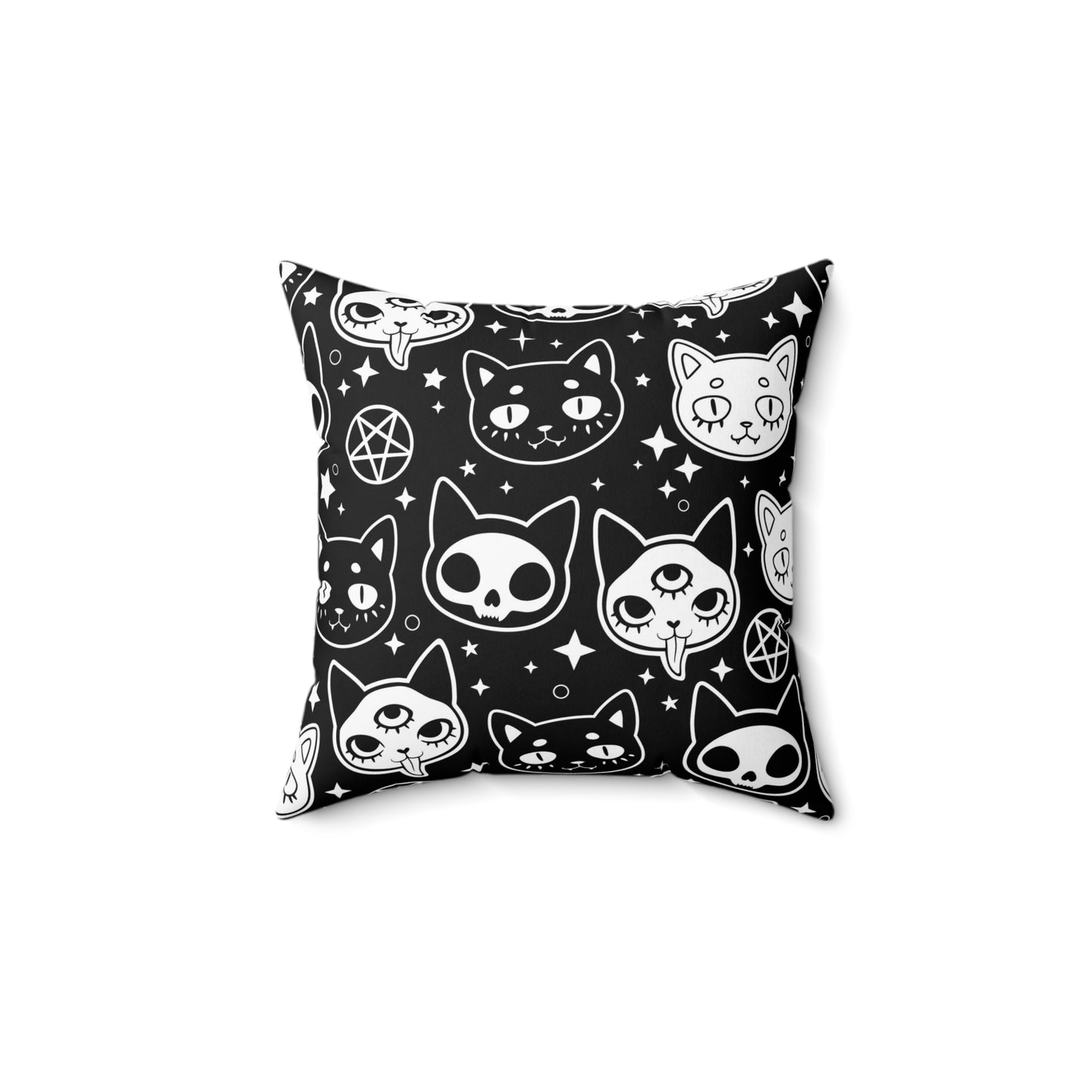 Spooky Cat Square Pillow