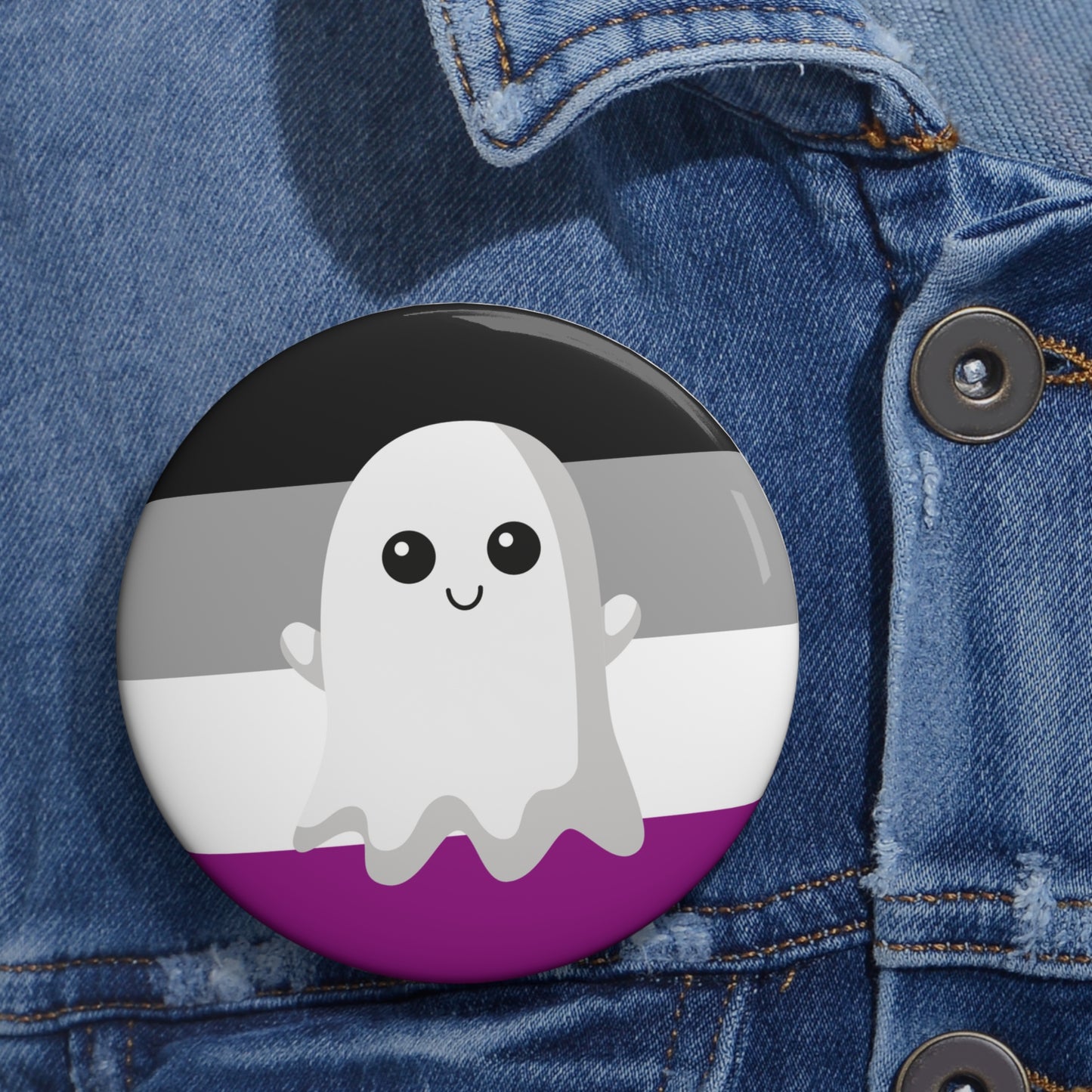 Asexual Pride Ghost Pin Buttons