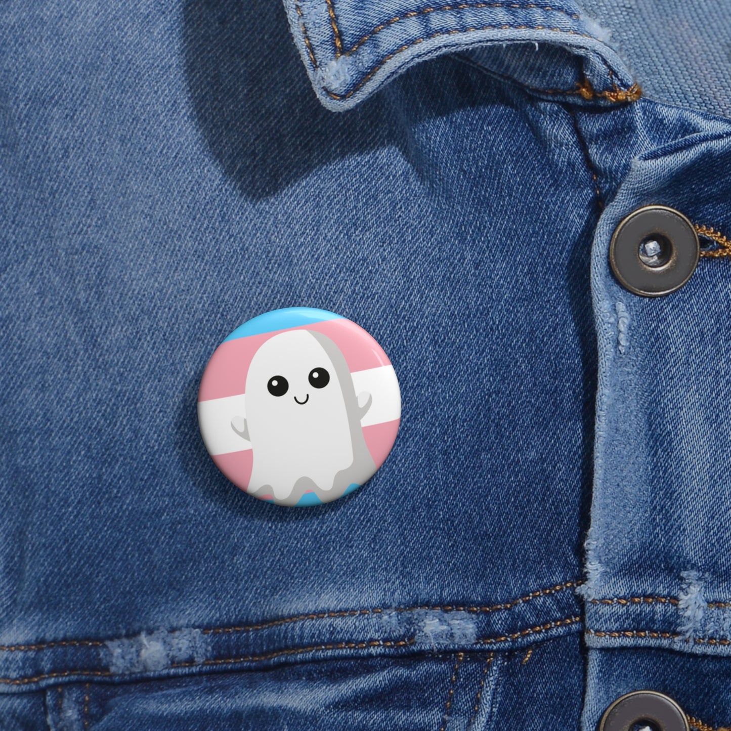 Trans Pride Ghost Pin Buttons