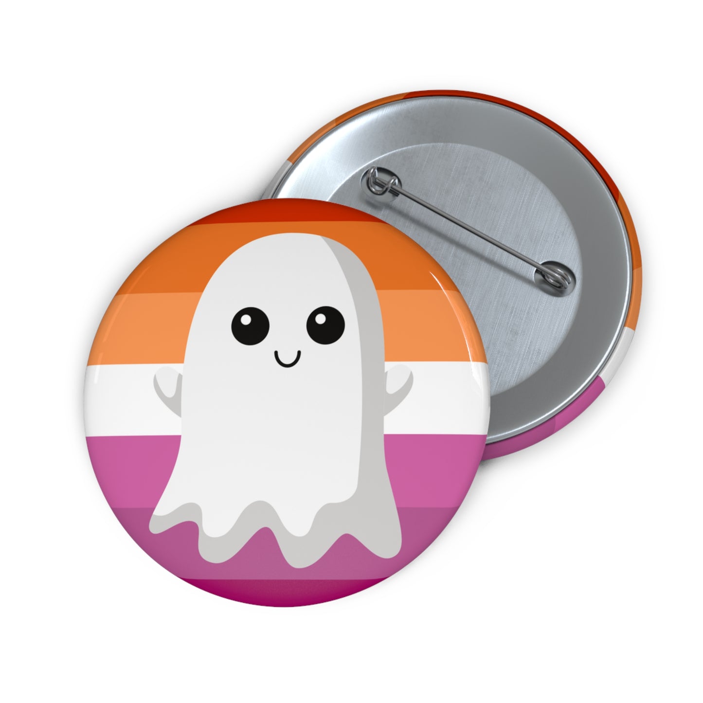 Lesbian Pride Ghost Pin Buttons