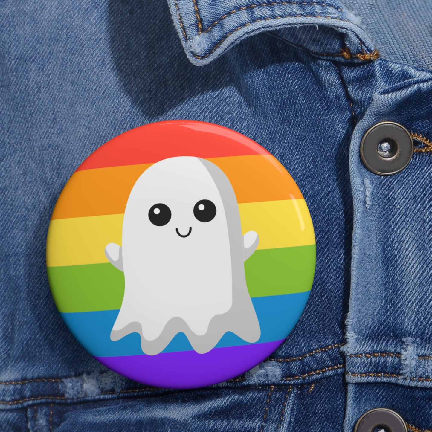 Pride Ghost Pin Buttons