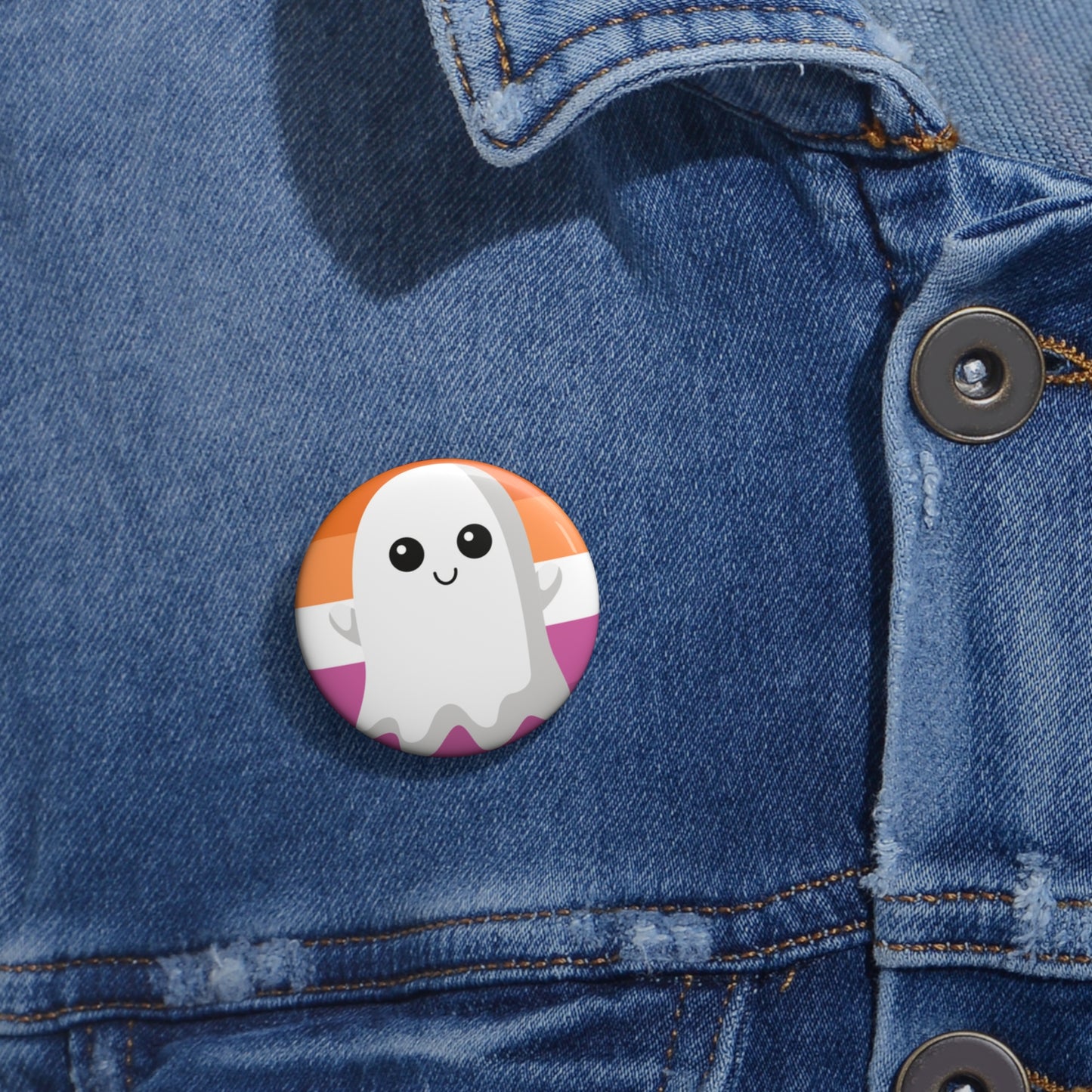 Lesbian Pride Ghost Pin Buttons