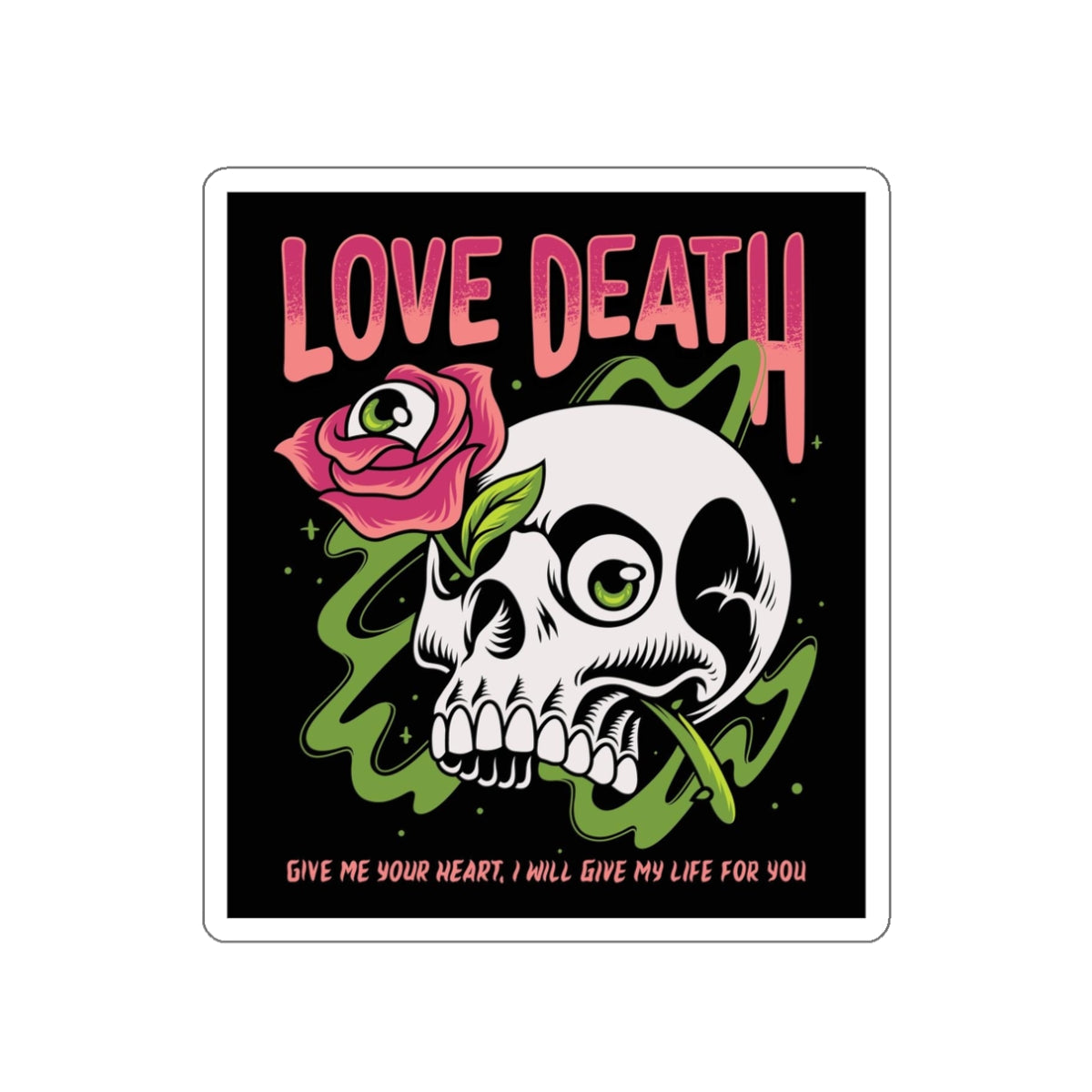 Skull And Rose Stickers