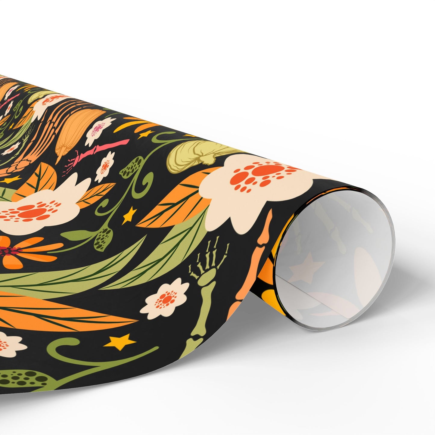 Bones And Flowers Wrapping Paper