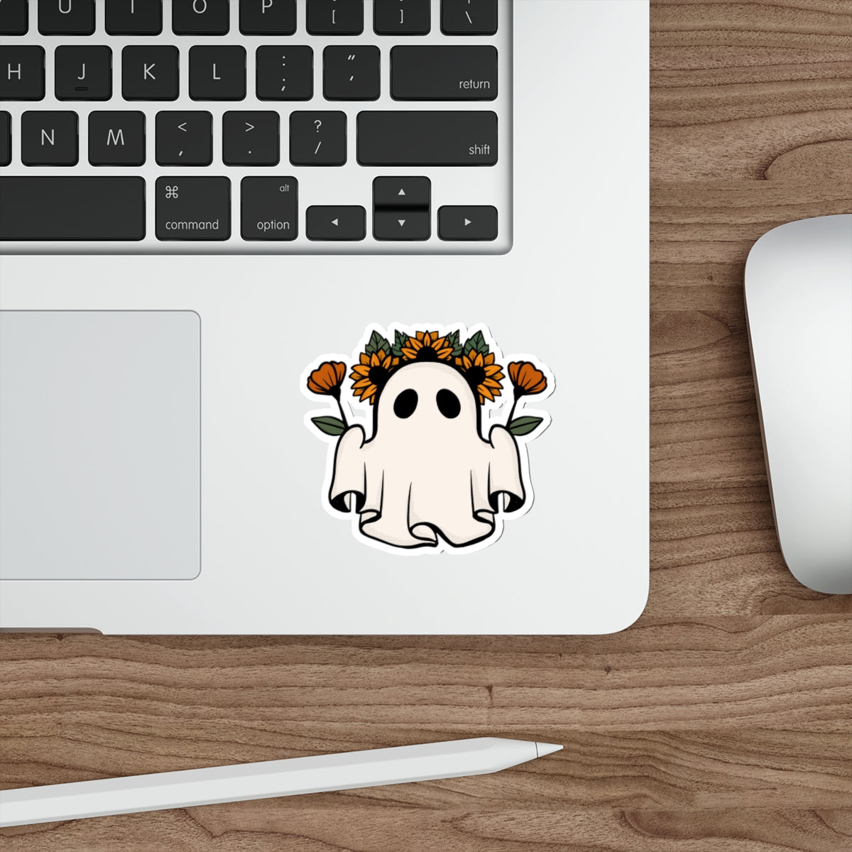 Ghost And Flowers Sticker