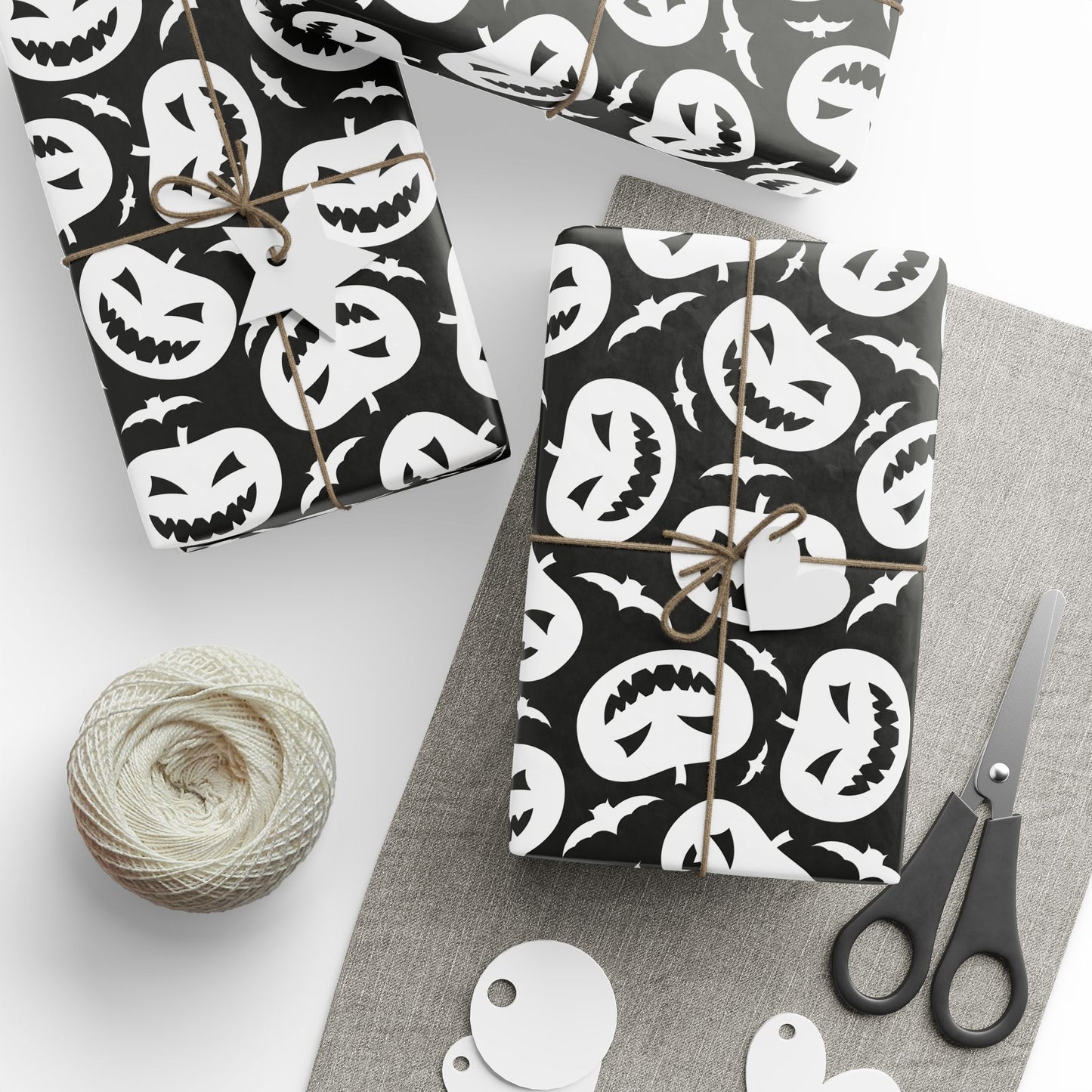 Black and White Pumpkin Wrapping Paper