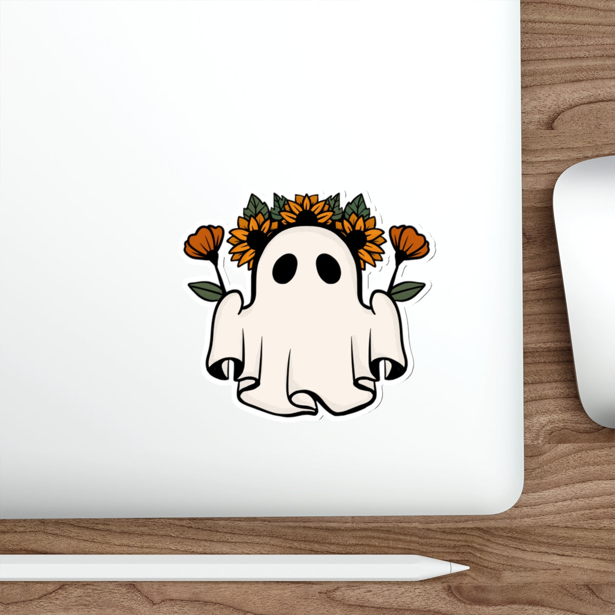 Ghost And Flowers Sticker