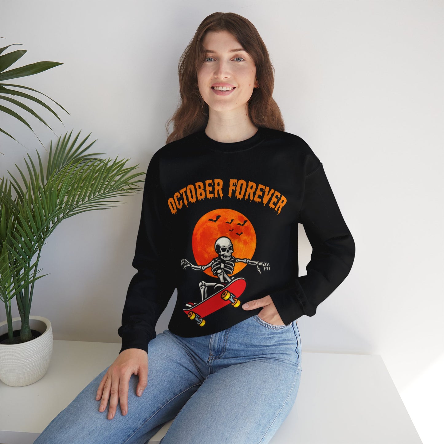 Sweatshirt mit Rundhalsausschnitt „October Forever“