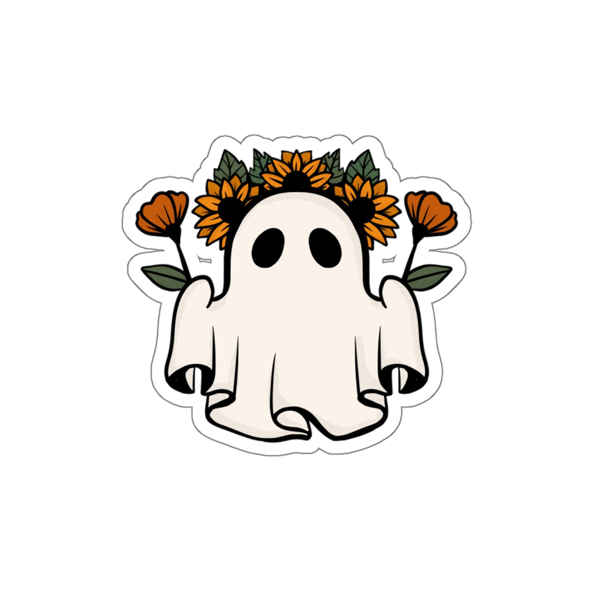 Ghost And Flowers Sticker