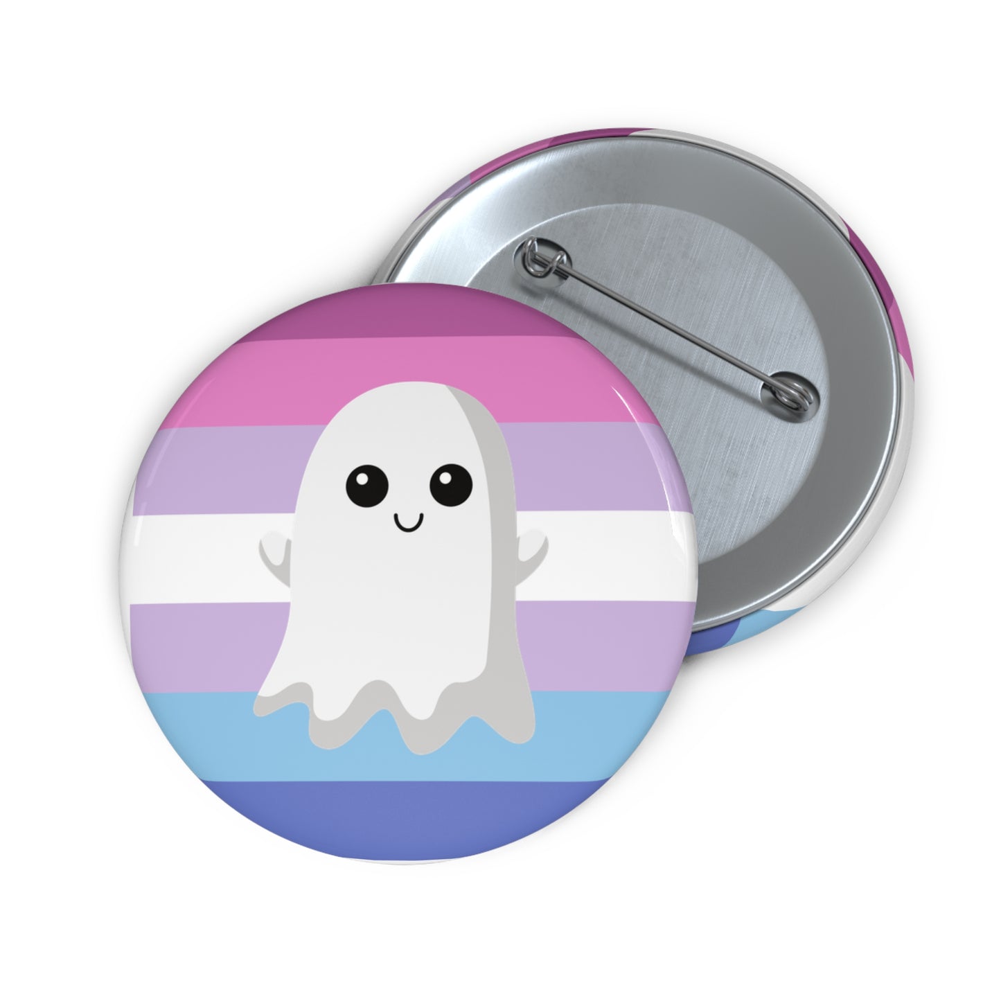 Bigender Ghost Pride Pin Buttons