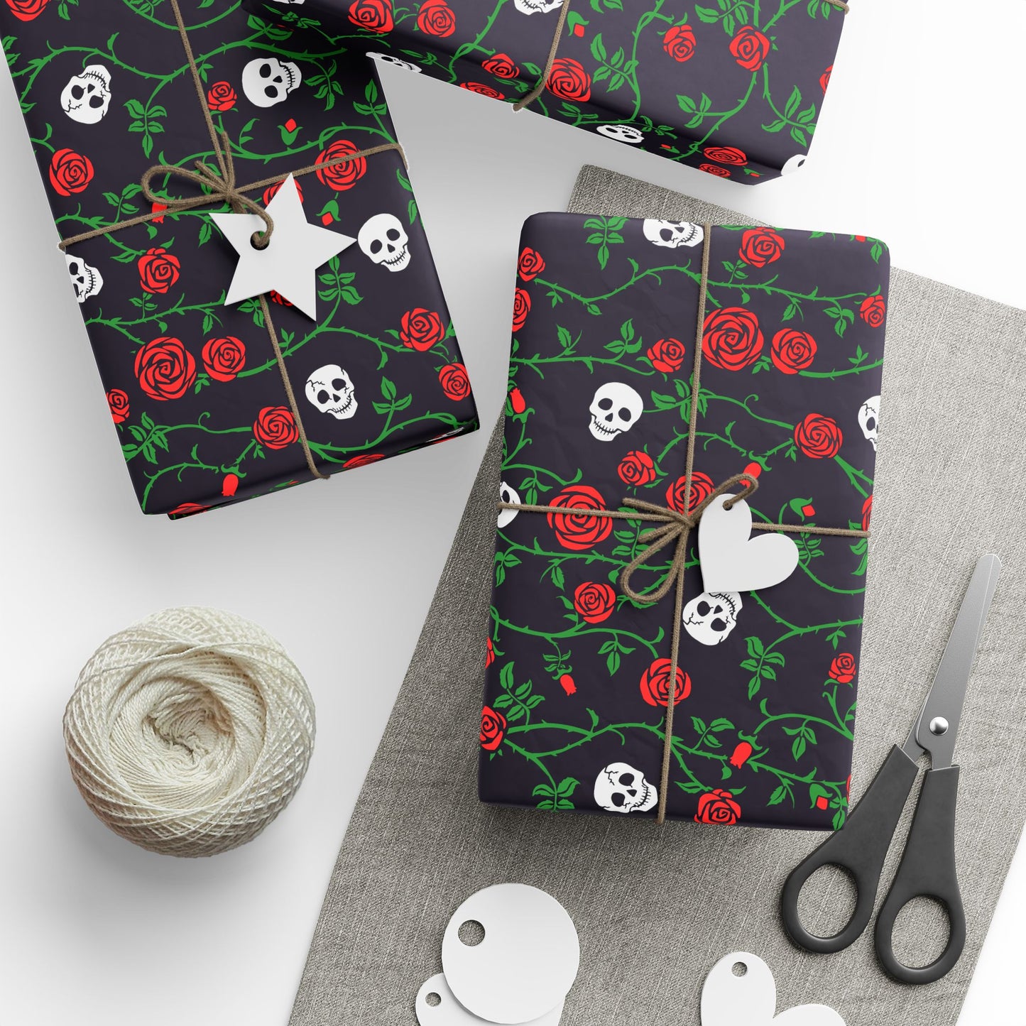 Skull And Rose Wrapping Paper