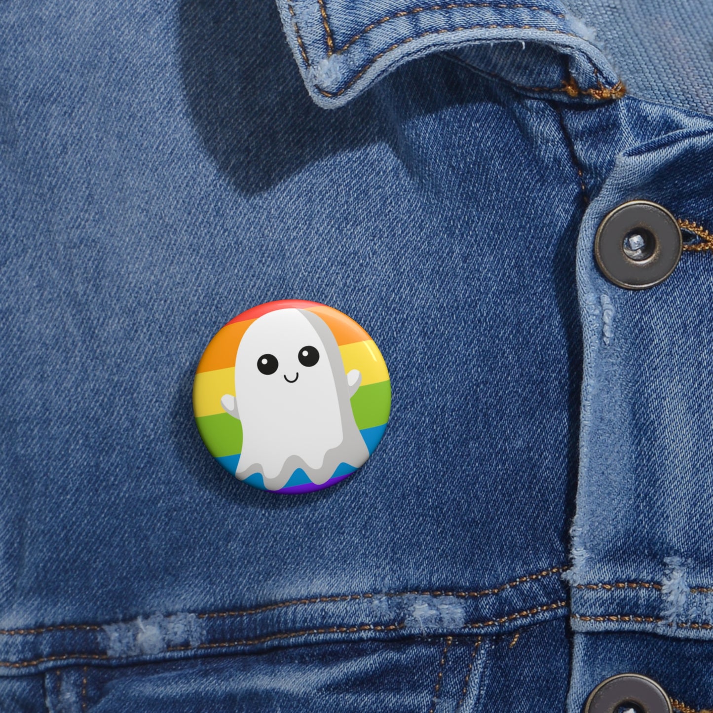 Pride Ghost Pin Buttons